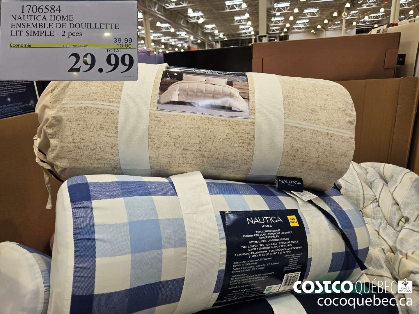 1706584 NAUTICA ENSEMBLE DE DOUILLETTE LITS SIMPLE 2PCES  ($10.00 INSTANT SAVINGS EXPIRES ON 2025-09-07) $39.99