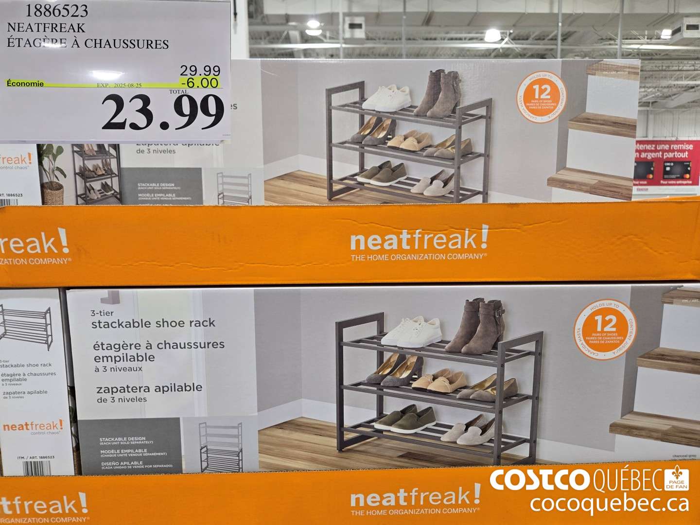 1886523 NEATFREAK ETAGERE A CHAUSSURES  ($6.00 INSTANT SAVINGS EXPIRES ON 2025-08-25) $23.99