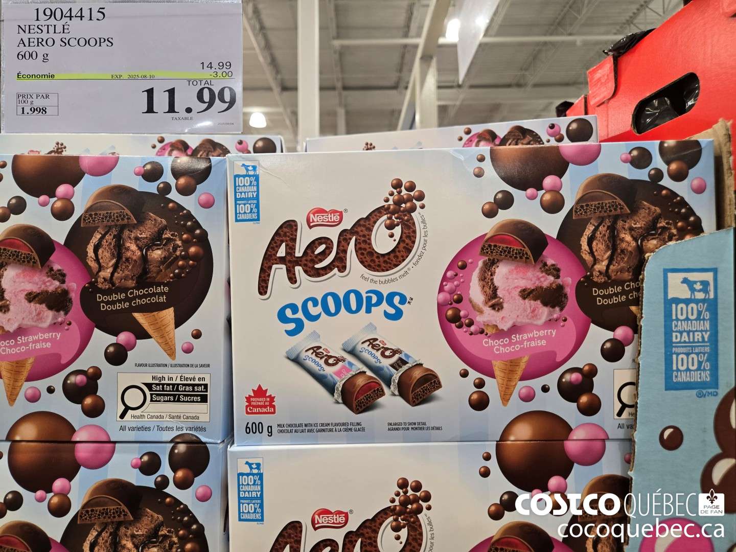 1904415 NESTLE AERO SCOOPS 600 G  ($3.00 INSTANT SAVINGS EXPIRES ON 2025-08-10) $11.99