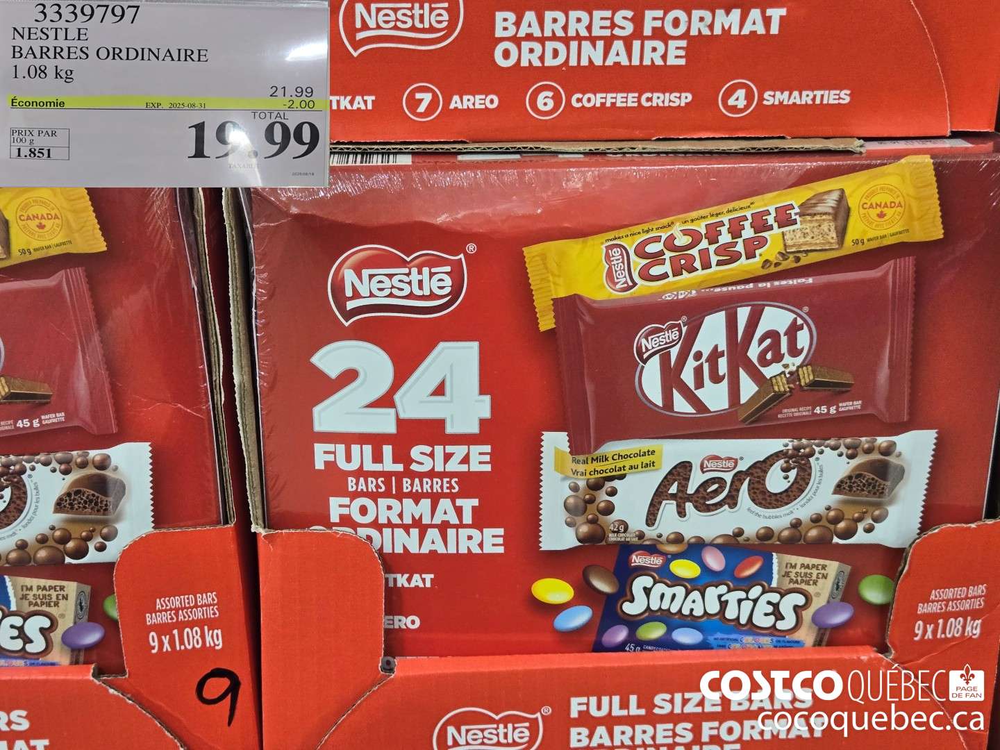 3339797 NESTLE BARRES VARIEES PAQUET DE 24  ($4.00 INSTANT SAVINGS EXPIRES ON 2025-08-31) $19.99