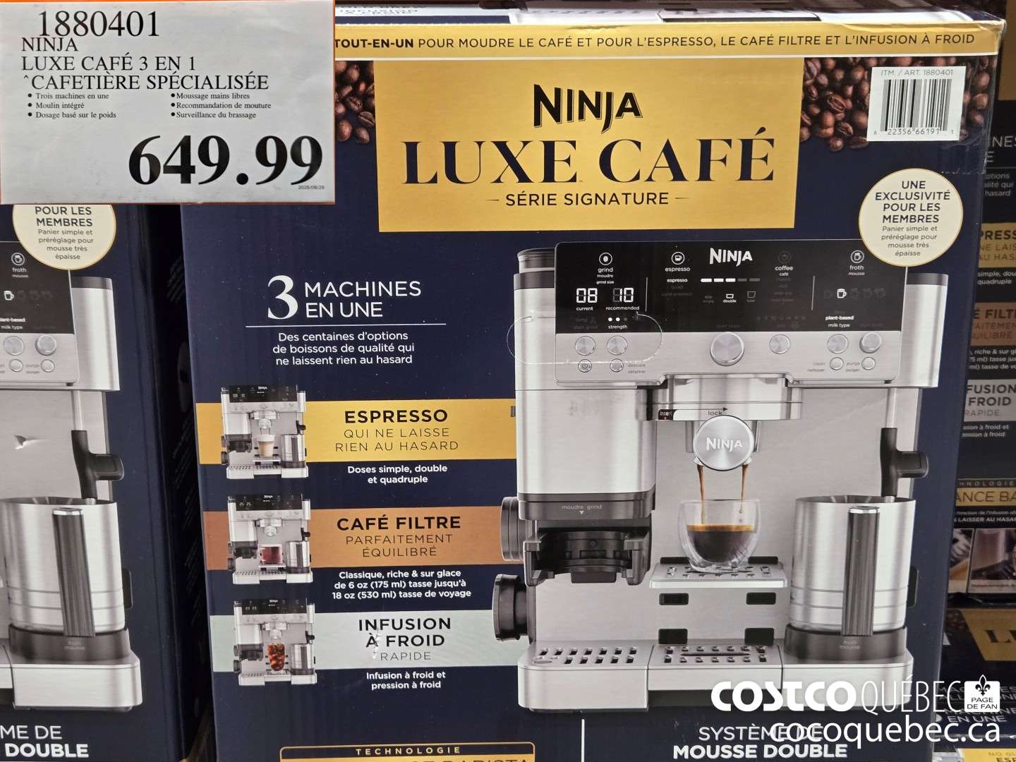 138380401 NINJA LUXE CAFE 3 EN 1 “CAFETIERE SPECIALISEE  $649.99