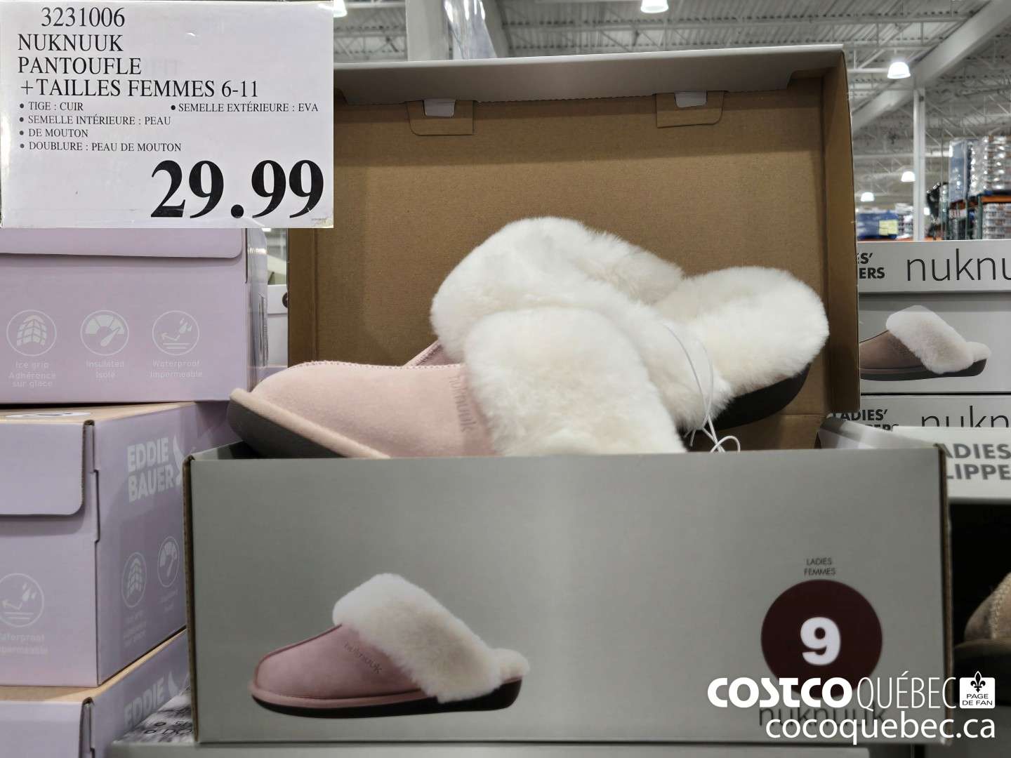 3231006 NUKNUUK PANTOUFLE TAILLES FEMMES 6-11  $29.99