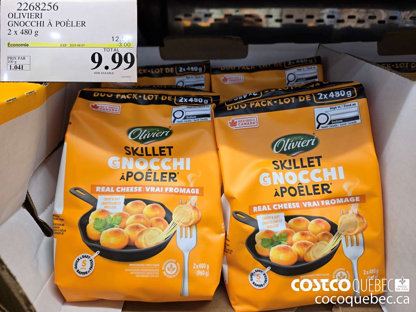 2268256 OLIVIERI GNOCCHI A POELER 2 x 480 g  ($3.00 INSTANT SAVINGS EXPIRES ON 2025-08-07) $9.99