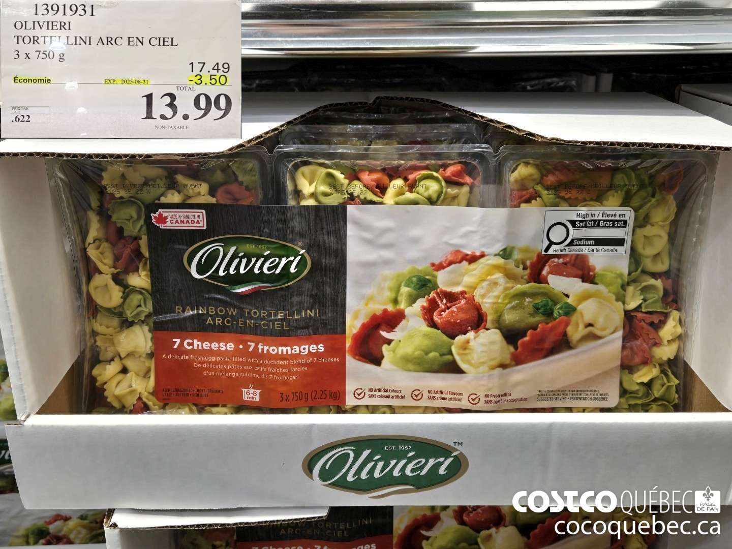 1391931 OLIVIERI TORTELLINI ARC EN CIEL ($3.50 INSTANT SAVINGS EXPIRES ON 2025-08-31) $13.99