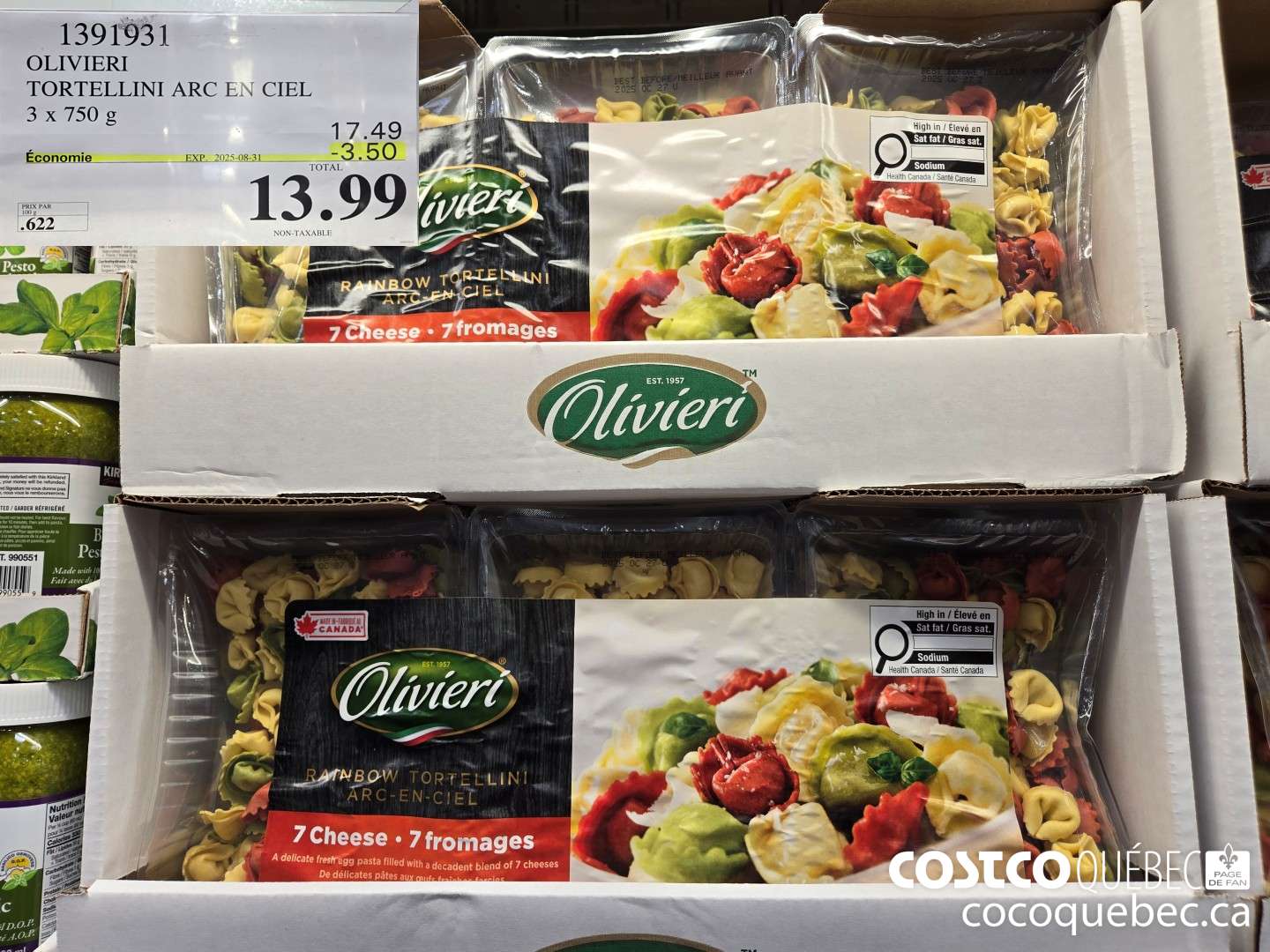 1391931 OLIVIERI TORTELLINI ARC EN CIEL ($3.50 INSTANT SAVINGS EXPIRES ON 2025-08-31) $13.99