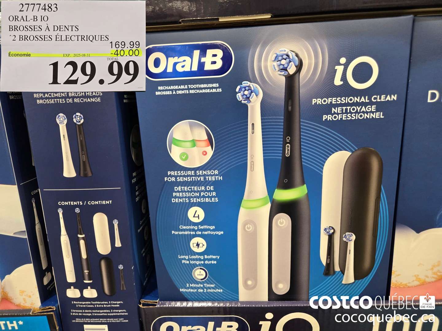 2777483 ORAL-B IO BROSSES A DENTS ‘2 BROSSES ELECTRIQUES  ($40.00 INSTANT SAVINGS EXPIRES ON 2025-08-31) $129.99