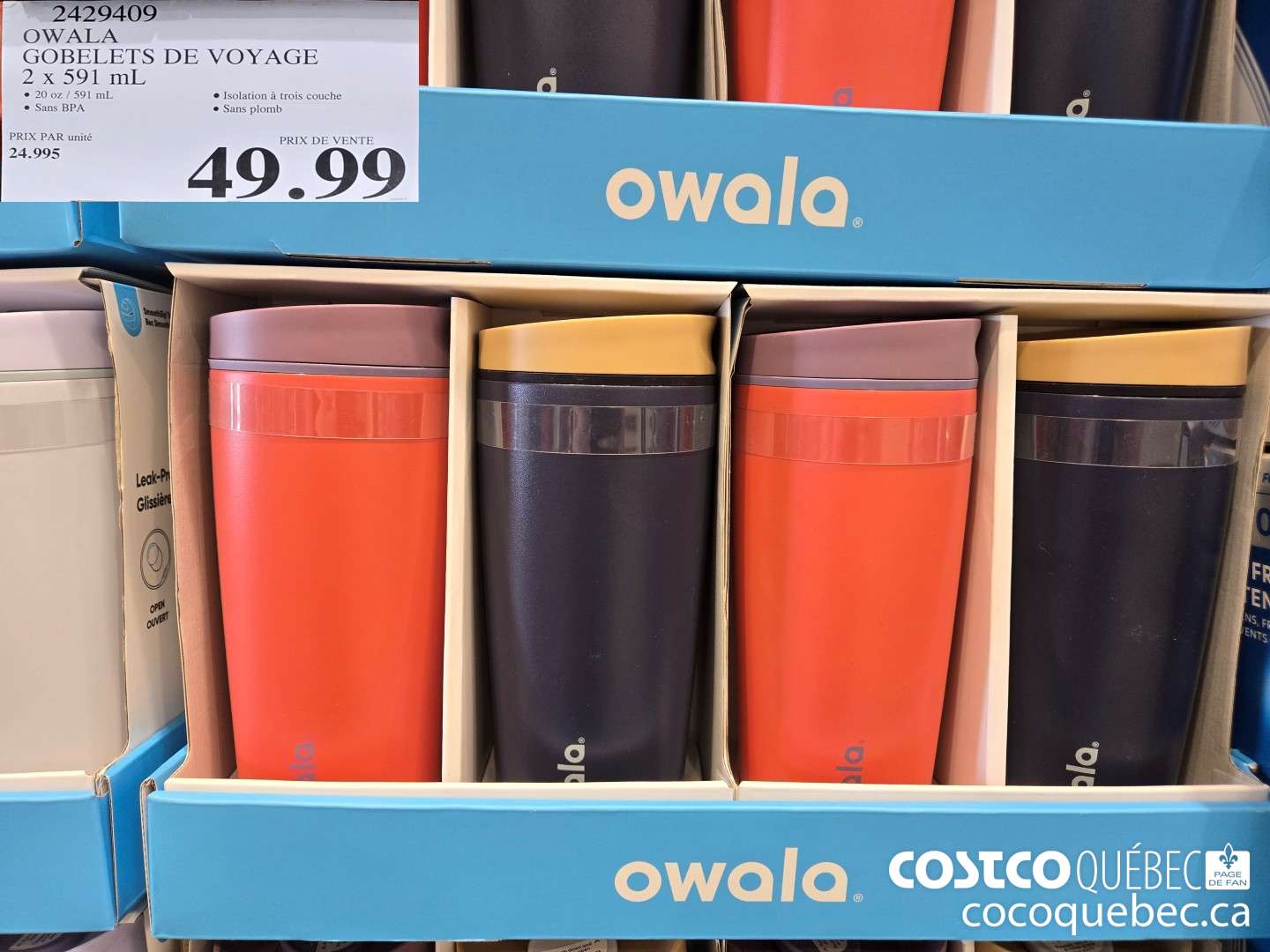 2429409 OWALA GOBELETS DE VOYAGE @ 20 oz / 591 mL  $49.99