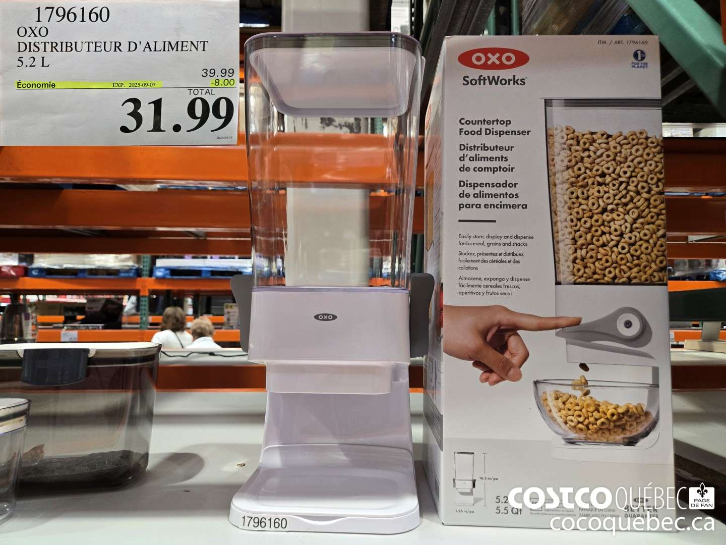 1796160 OXO DISTRIBUTEUR D'ALIMENT  ($8.00 INSTANT SAVINGS EXPIRES ON 2025-09-07) $31.99