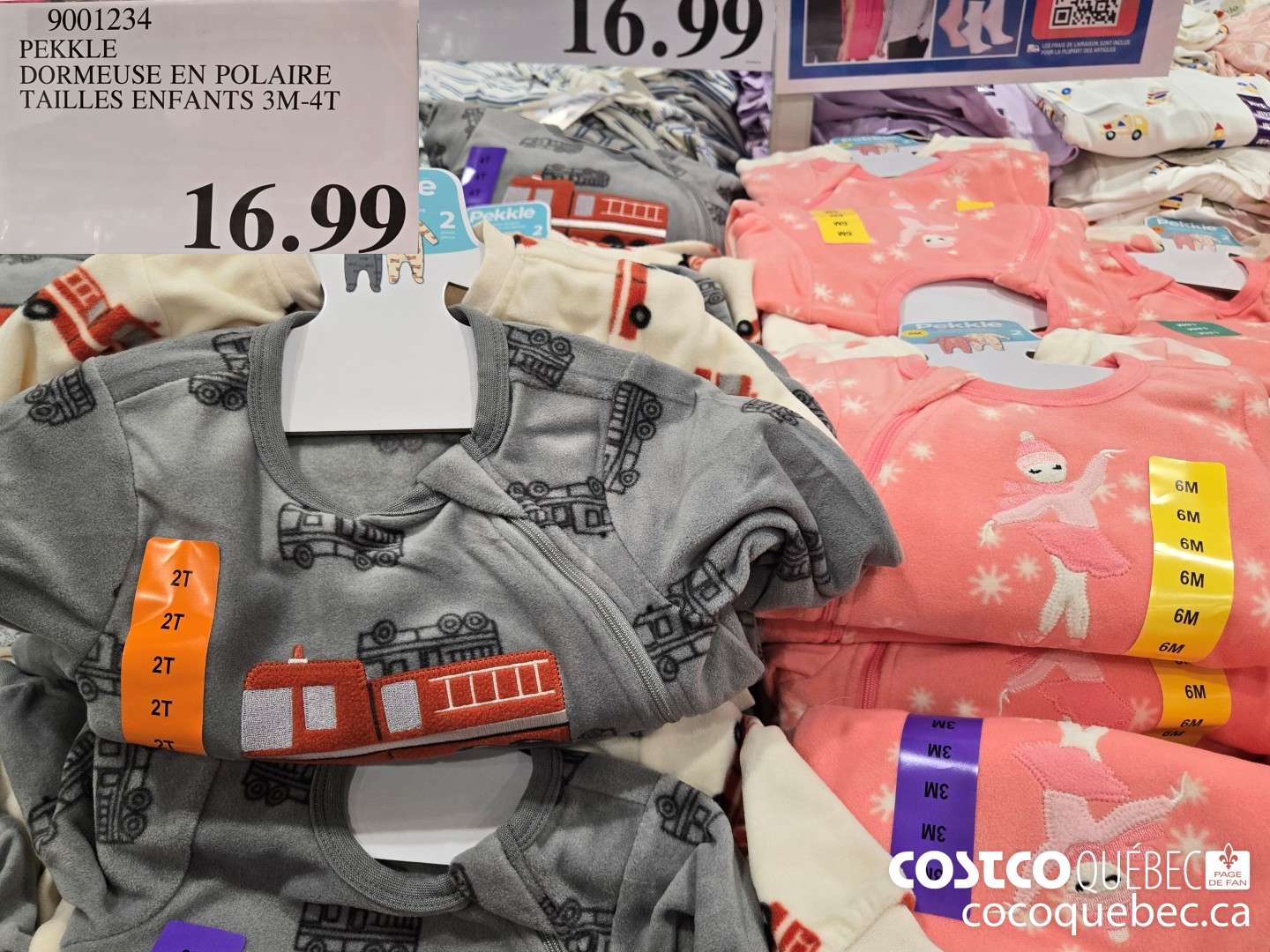 9001234 PEKKLE DORMEUSE EN POLAIRE TAILLES ENFANTS 3M-4T  $16.99