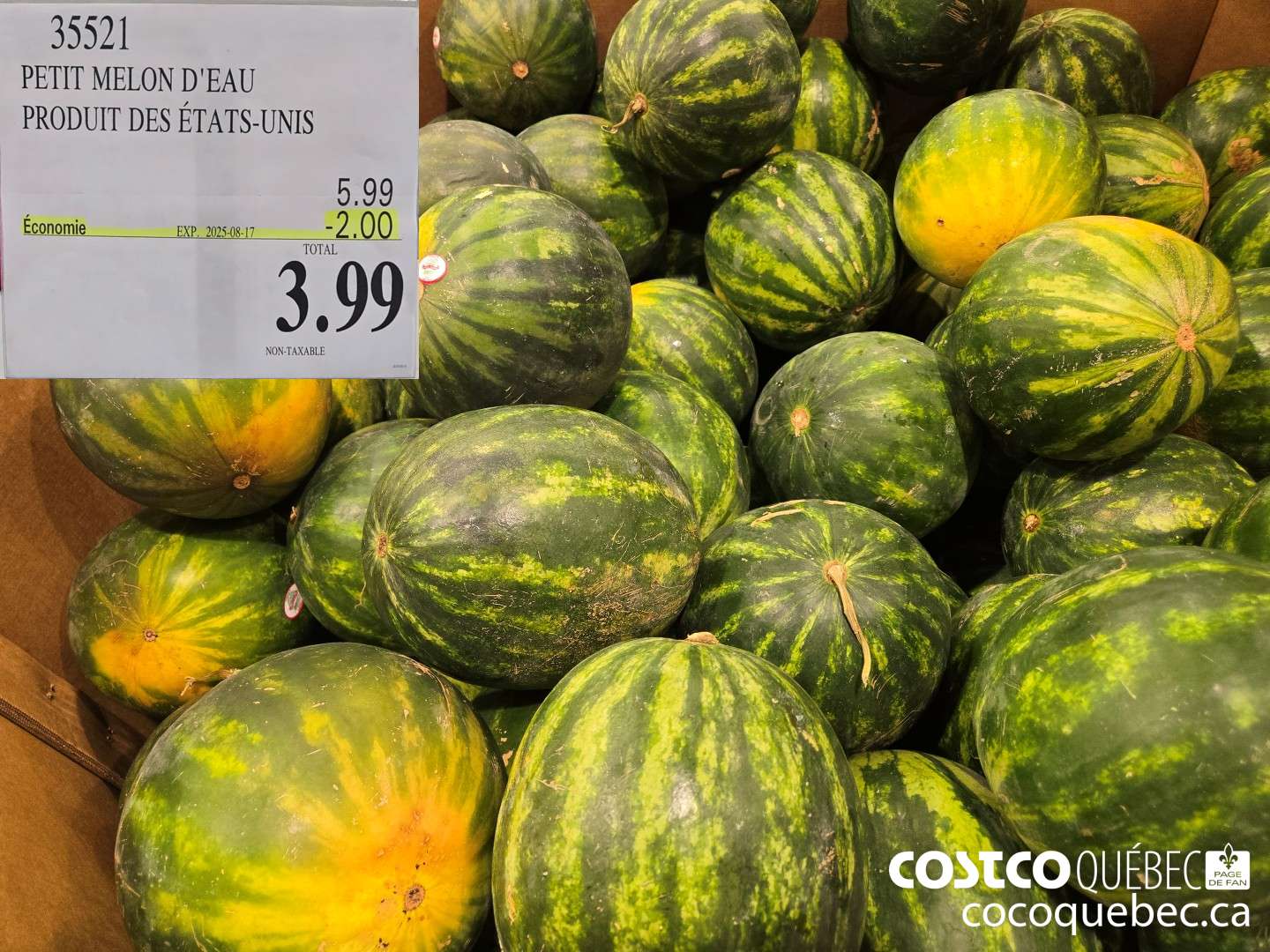 39921 PETIT MELON D'EAU PRODUIT DES ETATS-UNIS  ($2.00 INSTANT SAVINGS EXPIRES ON 2025-08-17) $3.99