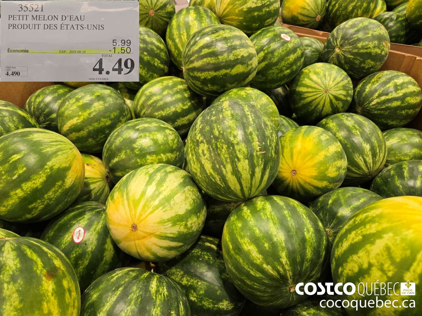 35521 PETIT MELON D'EAU PRODUIT DU MEXIQUE, GUATEMALA OU ETAT UNIS  ($1.50 INSTANT SAVINGS EXPIRES ON 2025-08-10) $4.49