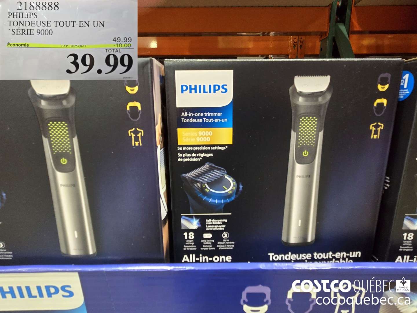 218888 PHILIPS TONDEUSE TOUT-EN-UN ‘SERIE 9000  ($10.00 INSTANT SAVINGS EXPIRES ON 2025-08-17) $39.99