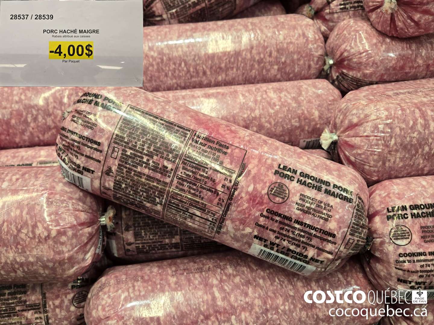 28537 PORC HACHE MAIGRE  ($4.00 INSTANT SAVINGS)