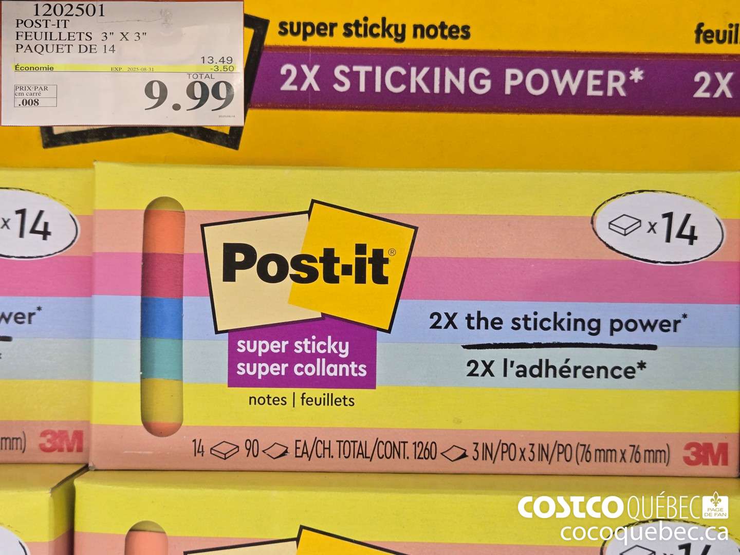 1202501 POST-IT PAQUET DE14 ($3.50 INSTANT SAVINGS EXPIRES ON 2025-08-31) $9.99