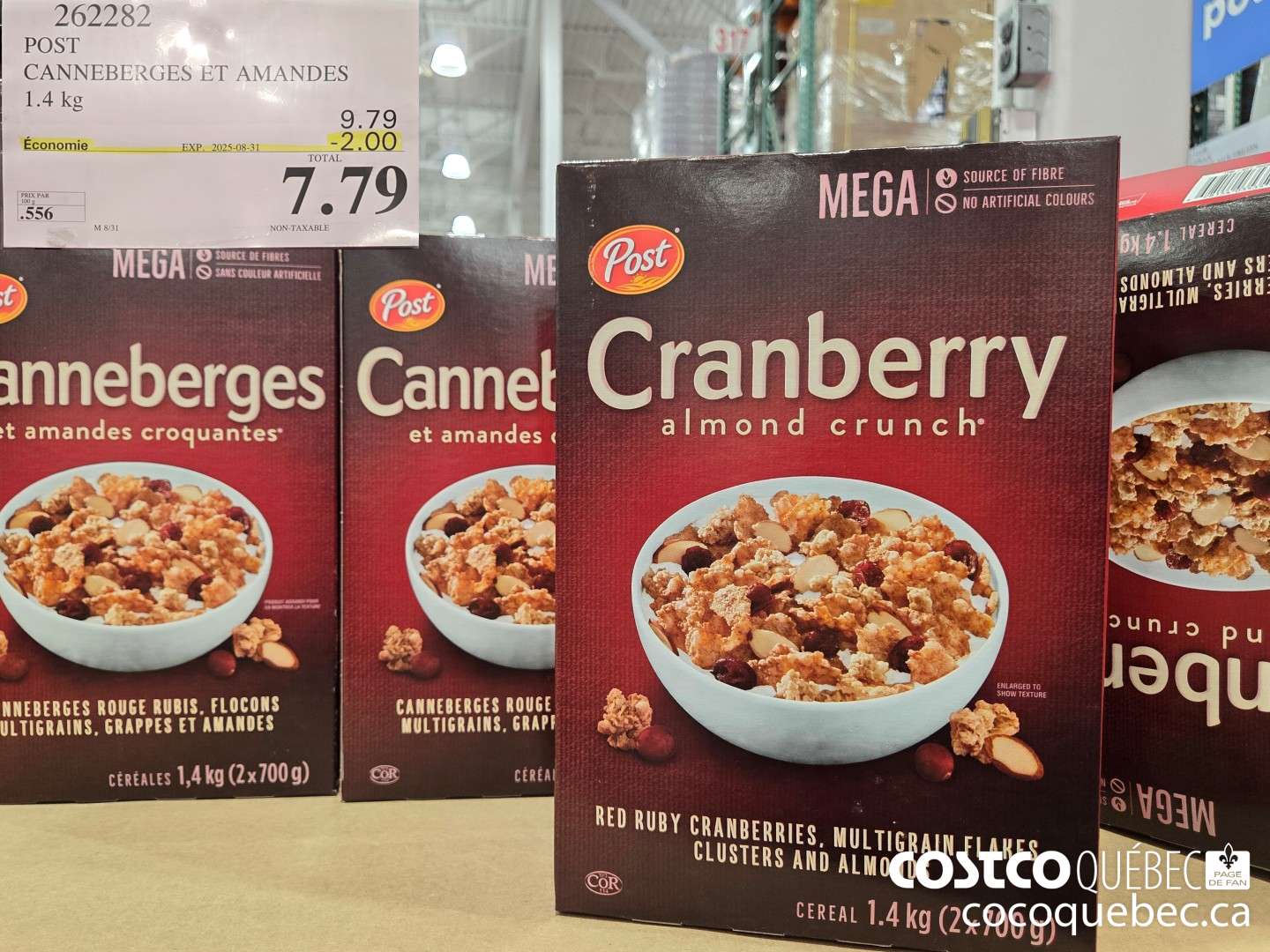 262282 POST CANNEBERGES ET AMANDES 1.4 kg  ($2.00 INSTANT SAVINGS EXPIRES ON 2025-08-31) $7.79