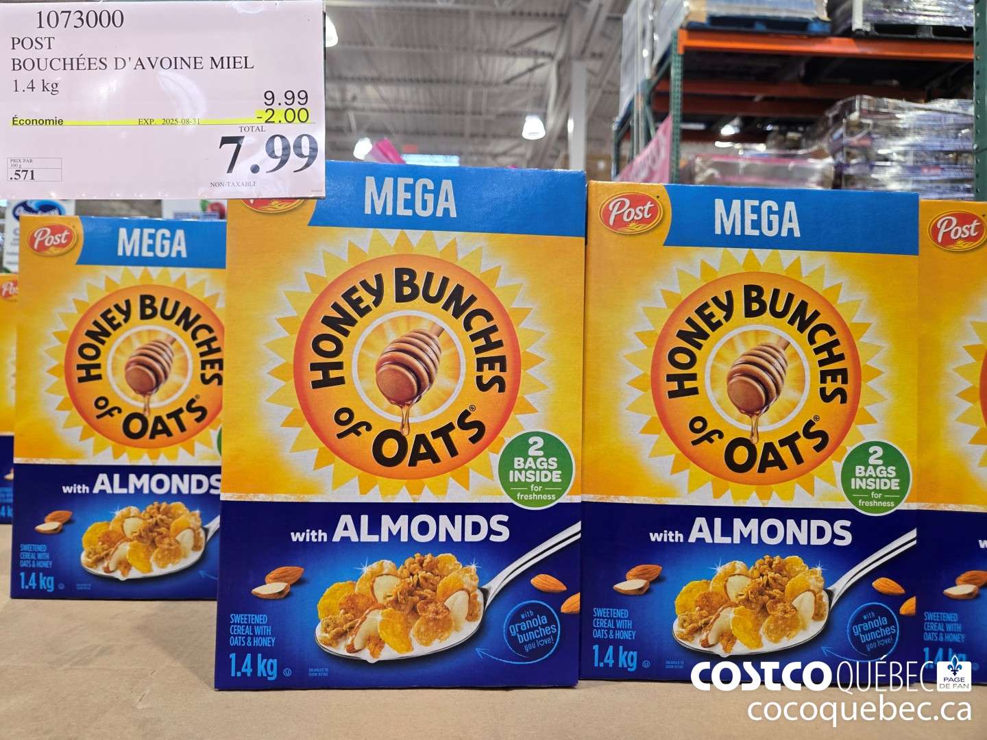 1073000 POST BOUCHEES D'AVOINE MIEL 1.4 kg  ($2.00 INSTANT SAVINGS EXPIRES ON 2025-08-31) $7.99