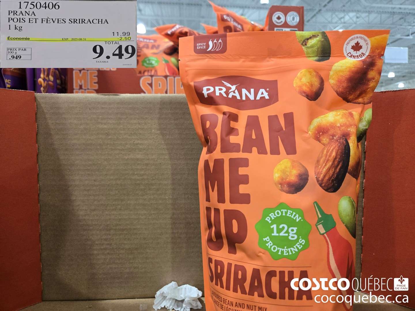 1750406 PRANA POIS ET FEVES SRIRACHA 1KG  ($2.50 INSTANT SAVINGS EXPIRES ON 2025-08-31) $9.49