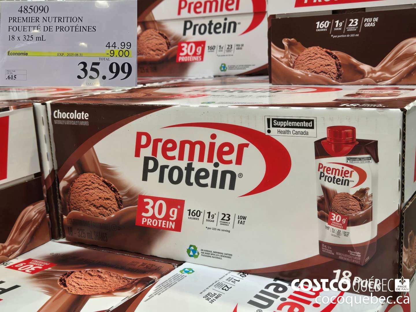 485090 PREMIER NUTRITION FOUEITE DR PROTEINES 18 X 325 mL  ($9.00 INSTANT SAVINGS EXPIRES ON 2025-08-31) $35.99