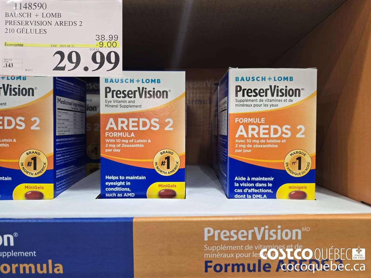 1148590 PRESERVISION AREDS 2 FORMULE 210 GELULES  ($9.00 INSTANT SAVINGS EXPIRES ON 2025-08-31) $29.99
