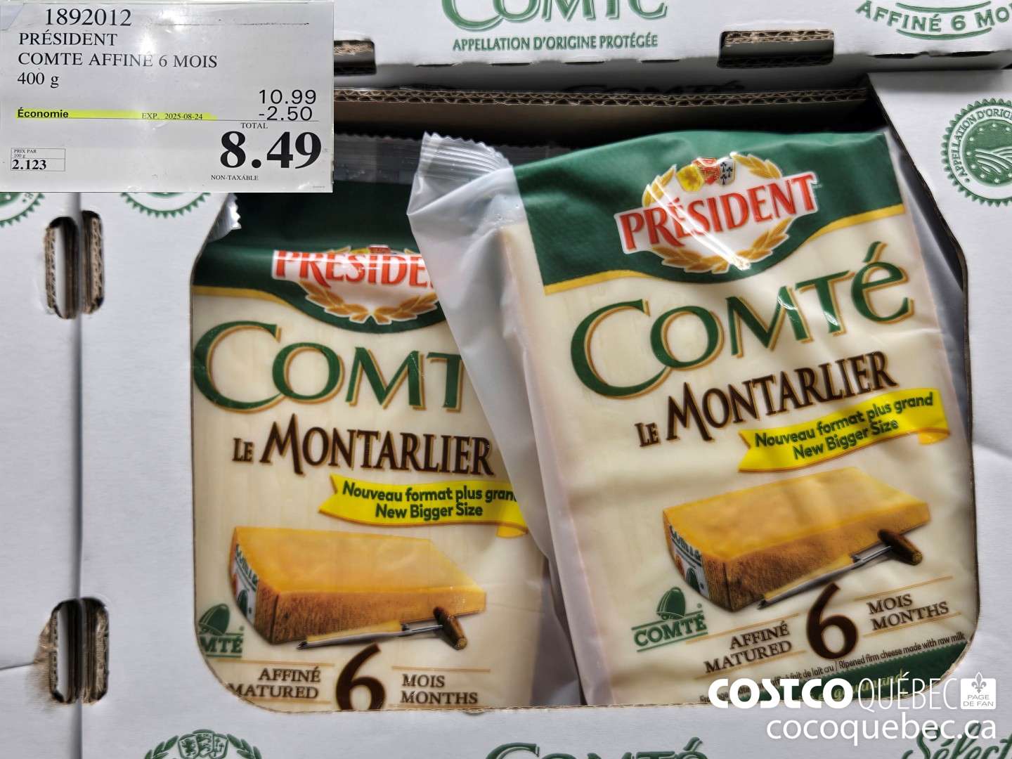 1892012 PRESIDENT COMTE AFFINE 6 MOIS 400 g  ($2.50 INSTANT SAVINGS EXPIRES ON 2025-08-24) $8.49