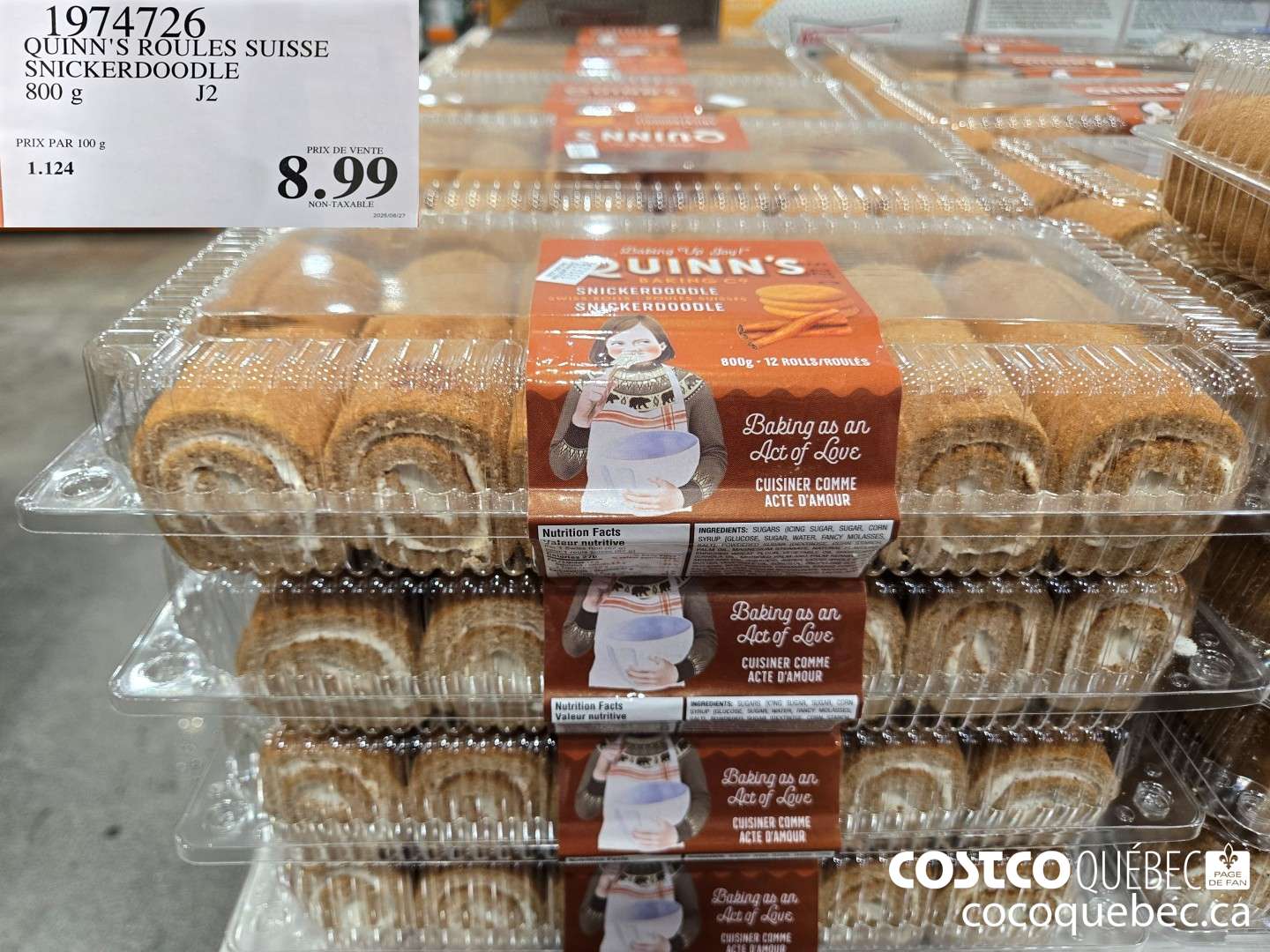 1974726 QUINN'S ROULES SUISSE SNICKERDOODLE 800 g  $8.99