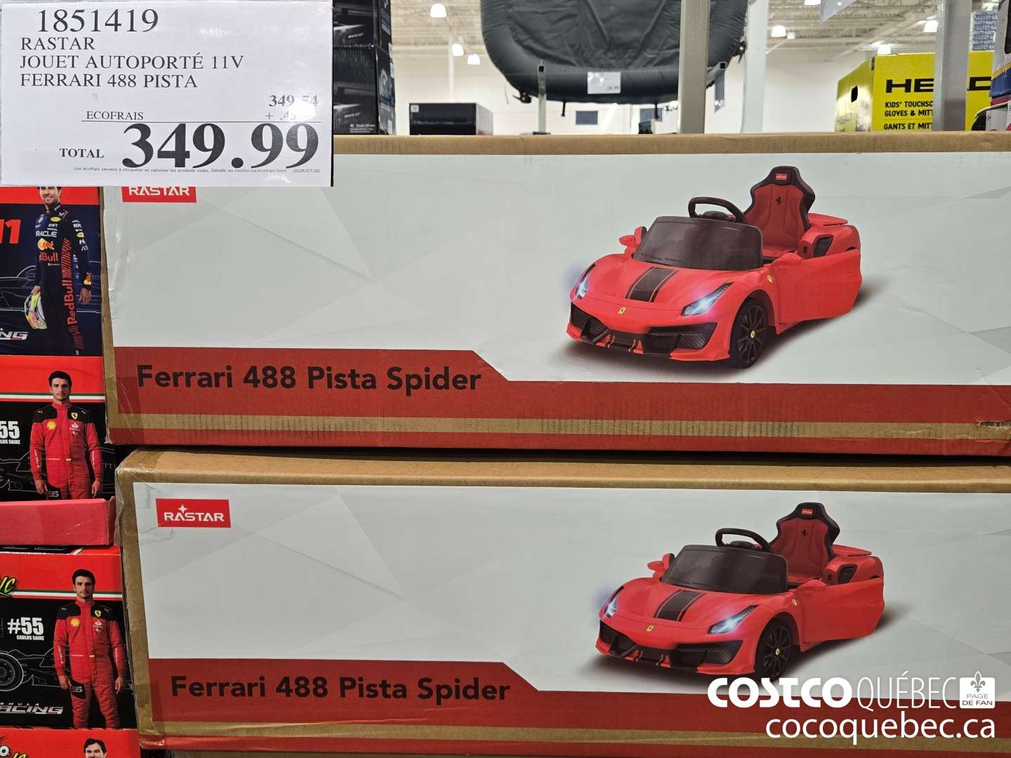 1851419 RASTAR JOUET AUTOPORTE 11V FERRARI 488 PISTA  $349.99