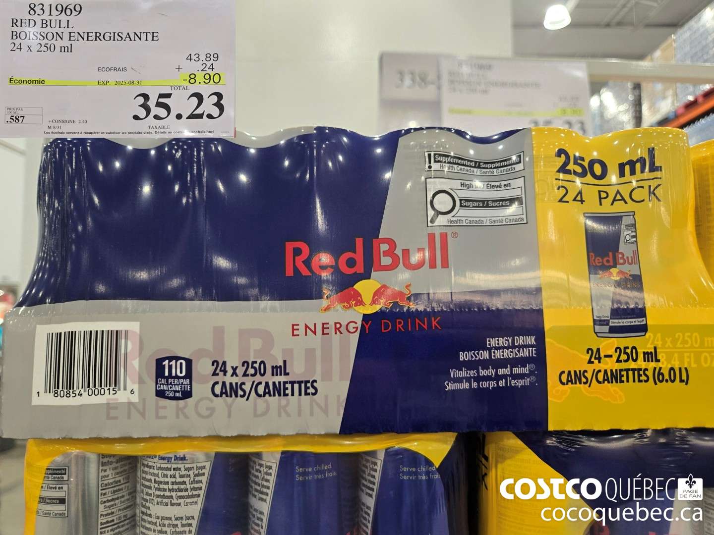 831969 RED BULL 24 x 250 ml  ($9.00 INSTANT SAVINGS EXPIRES ON 2025-08-31) $35.23