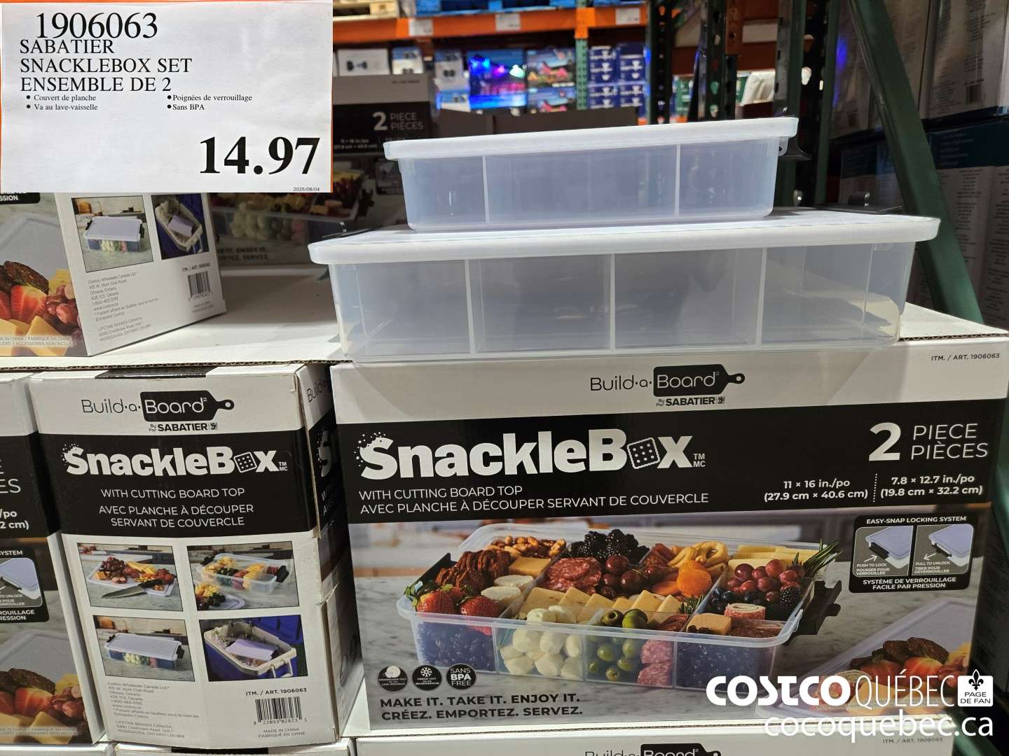 1906063 SABATIER SNACKLEBOX SET EN SEMBLE DE 2  $14.97