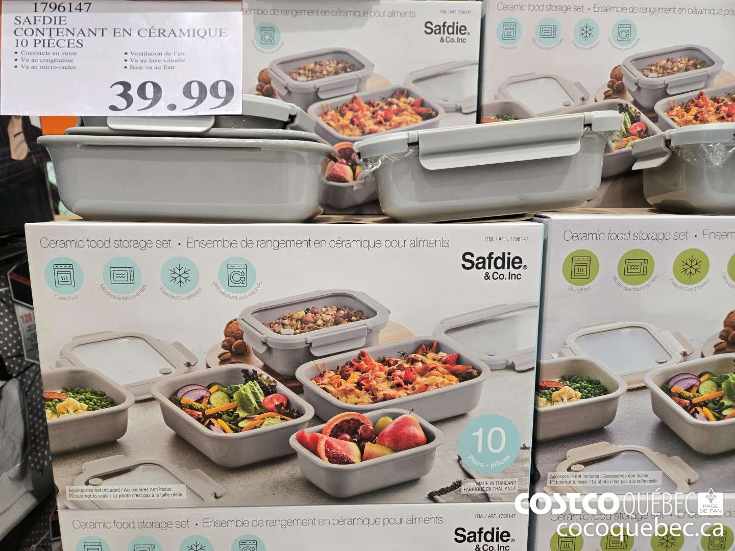 1796147 SAFDIE CONTENANT EN CERAMIQUE 10 PIECES  ($39.99 INSTANT SAVINGS) $39.9