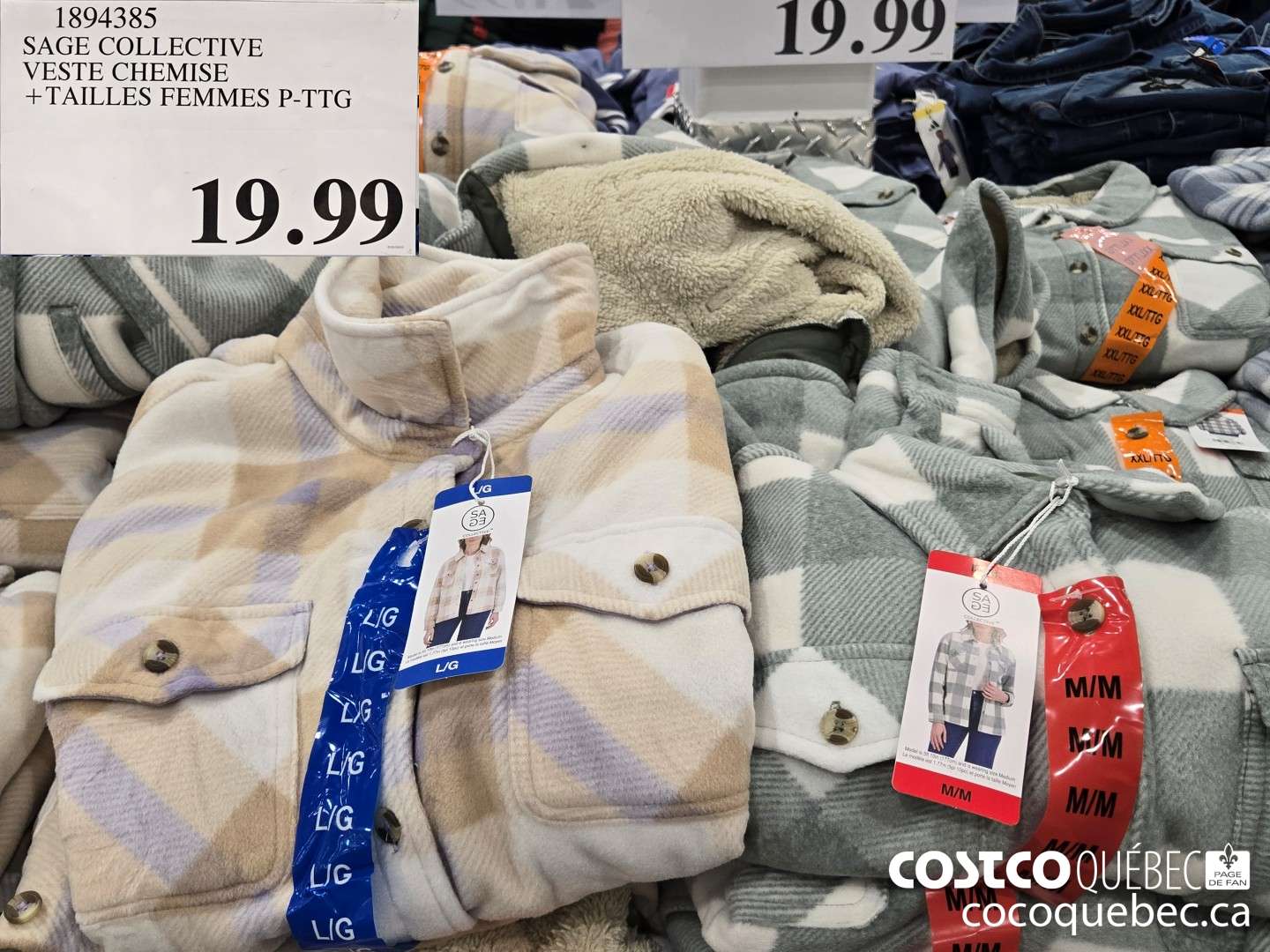 1894385 SAGE COLLECTIVE VESTE CHEMISE + TAILLES FEMMES P-TTG  $19.99