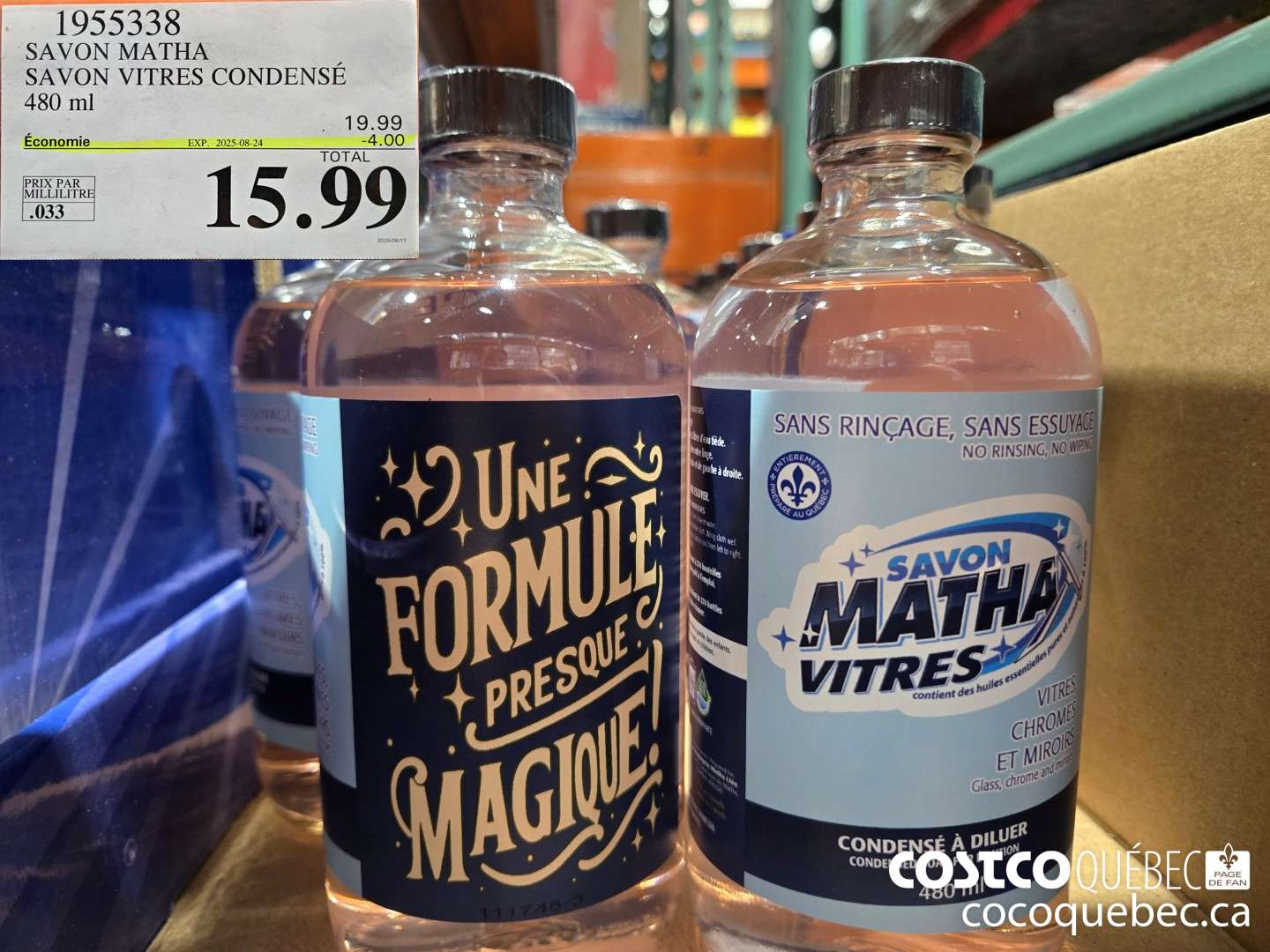 1955338 SAVON MATHA SAVON VITRES CONDENSE 480 ml  ($4.00 INSTANT SAVINGS EXPIRES ON 2025-08-24) $15.99