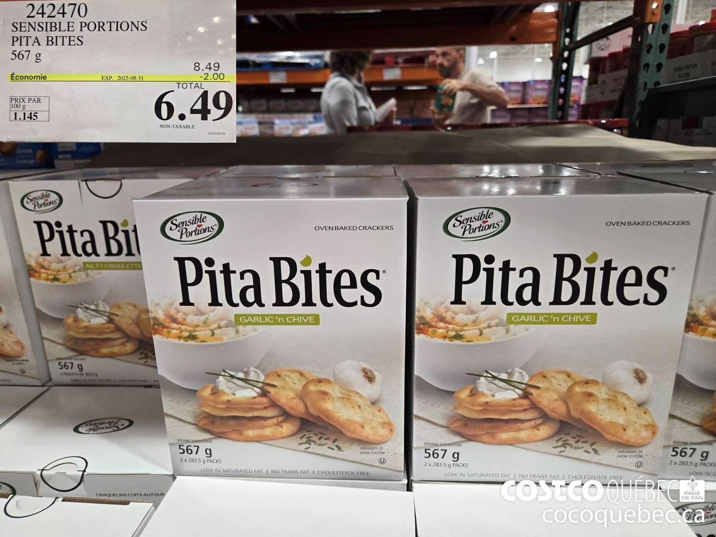 242470 SENSIBLE PORTIONS PITA BITES 567 G  ($2.00 INSTANT SAVINGS EXPIRES ON 2025-08-31) $6.49