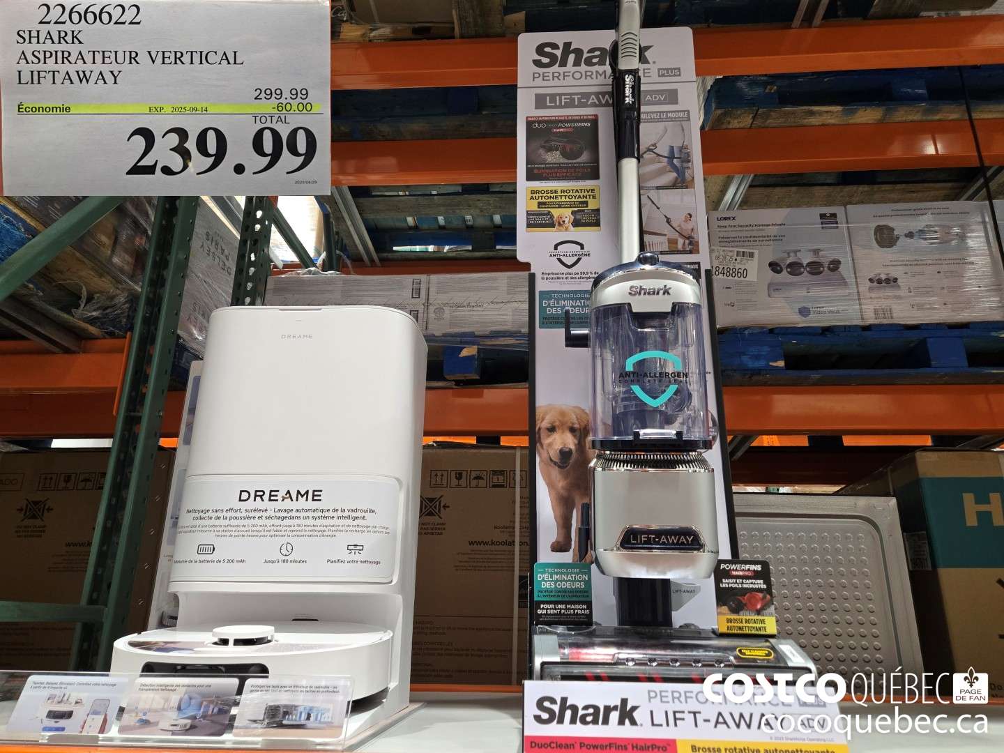 2266622 SHARK ASPIRATEUR VERTICAL LIFTAWAY 2025-07-20 ($60.00 INSTANT SAVINGS EXPIRES ON 2025-09-14) $239.99