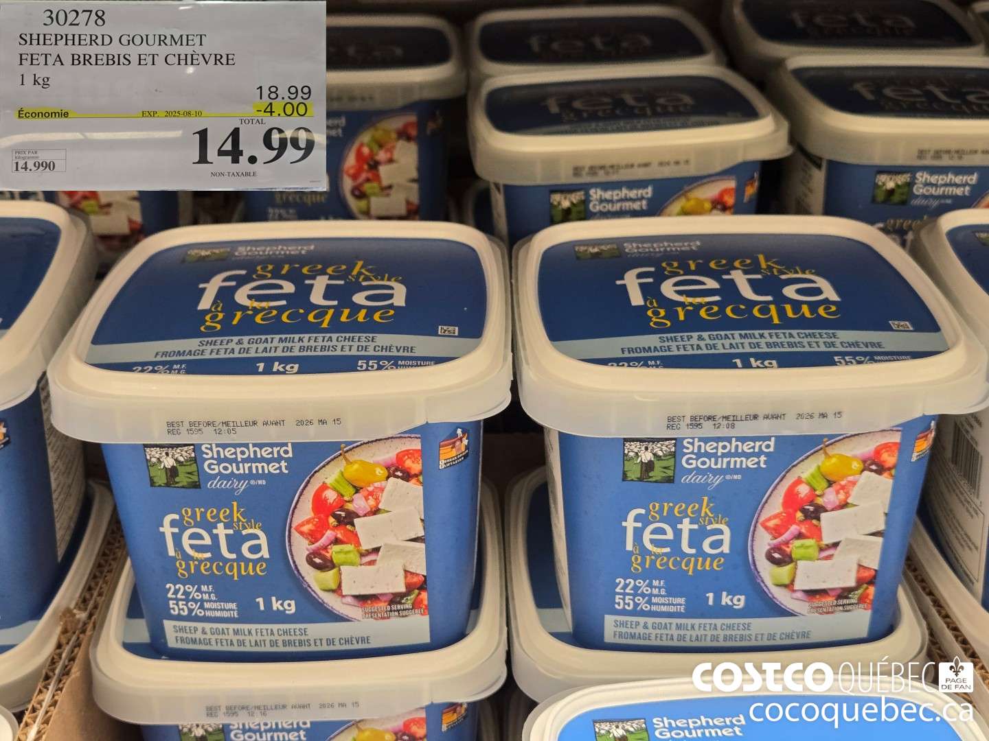 30278 SHEPHERD GOURMET FETA BREBIS ET CHeVRE 1 kg ($4.00 INSTANT SAVINGS EXPIRES ON 2025-08-10) $14.99