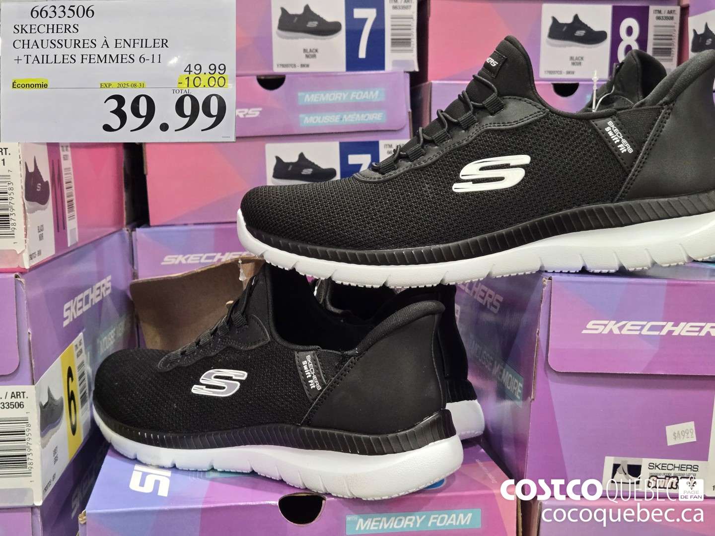 6633506 SKECHERS CHAUSSURES A ENFILER + TAILLES FEMMES 6-11  ($10.00 INSTANT SAVINGS EXPIRES ON 2025-08-31) $39.99