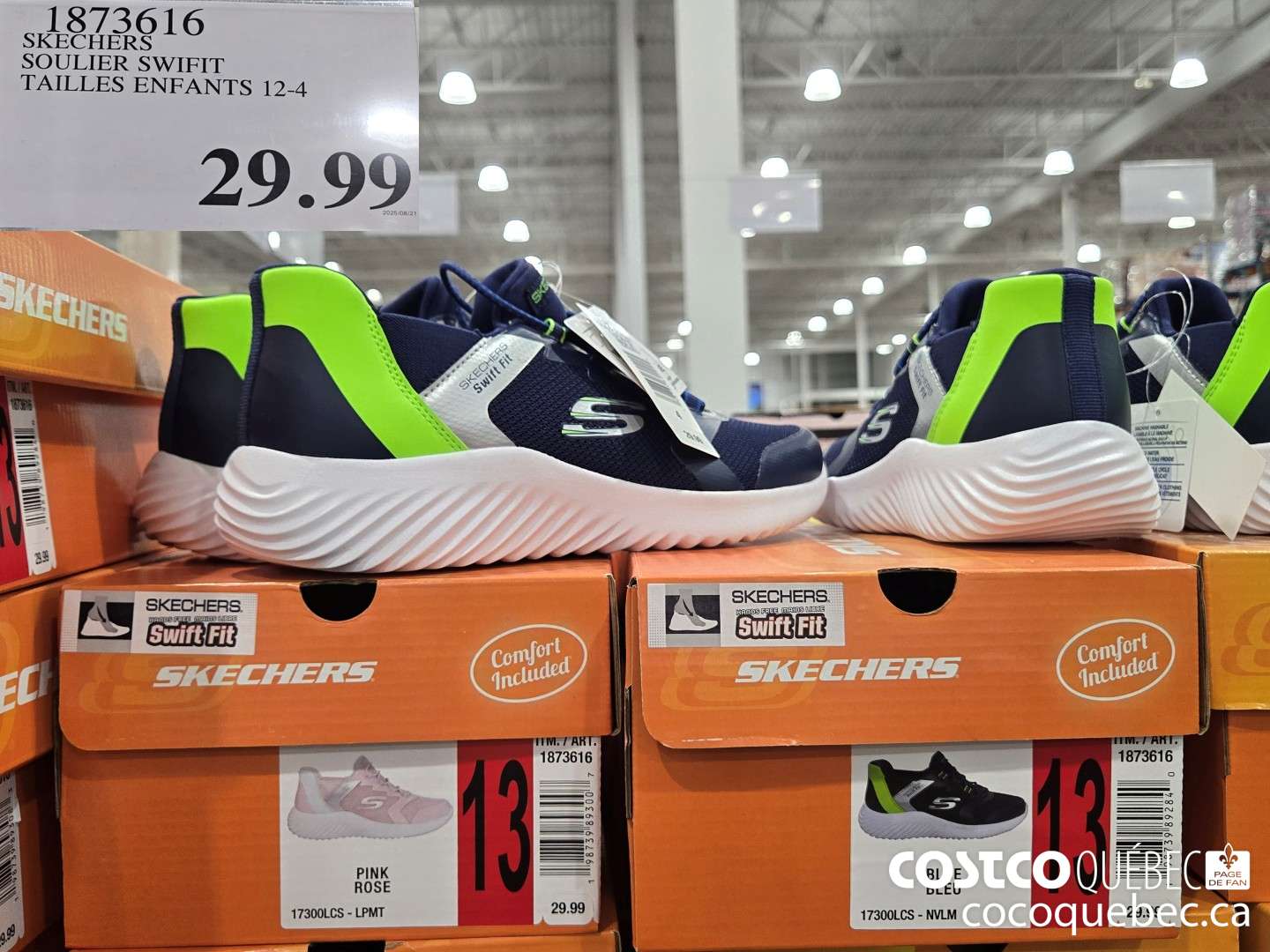 1873616 SKECHERS SOULIER SWIFIT TAILLES ENFANTS 12-4  $29.99