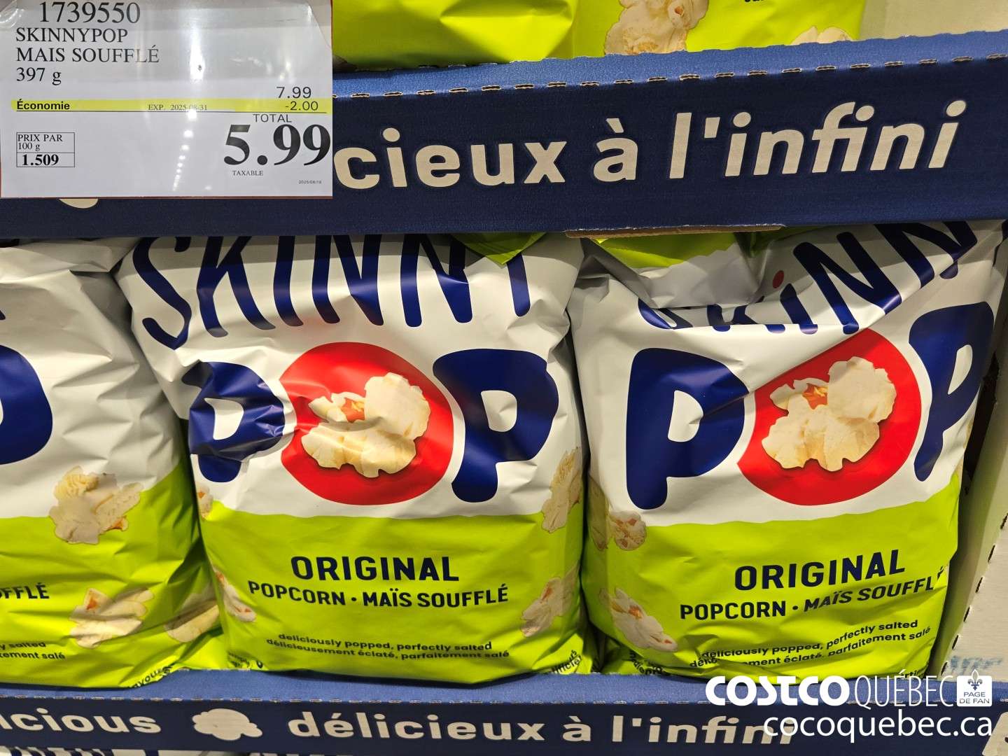 1739550 SKINNYPOP, MAIS SOUFFLE  ($2.00 INSTANT SAVINGS EXPIRES ON 2025-08-31) $5.99