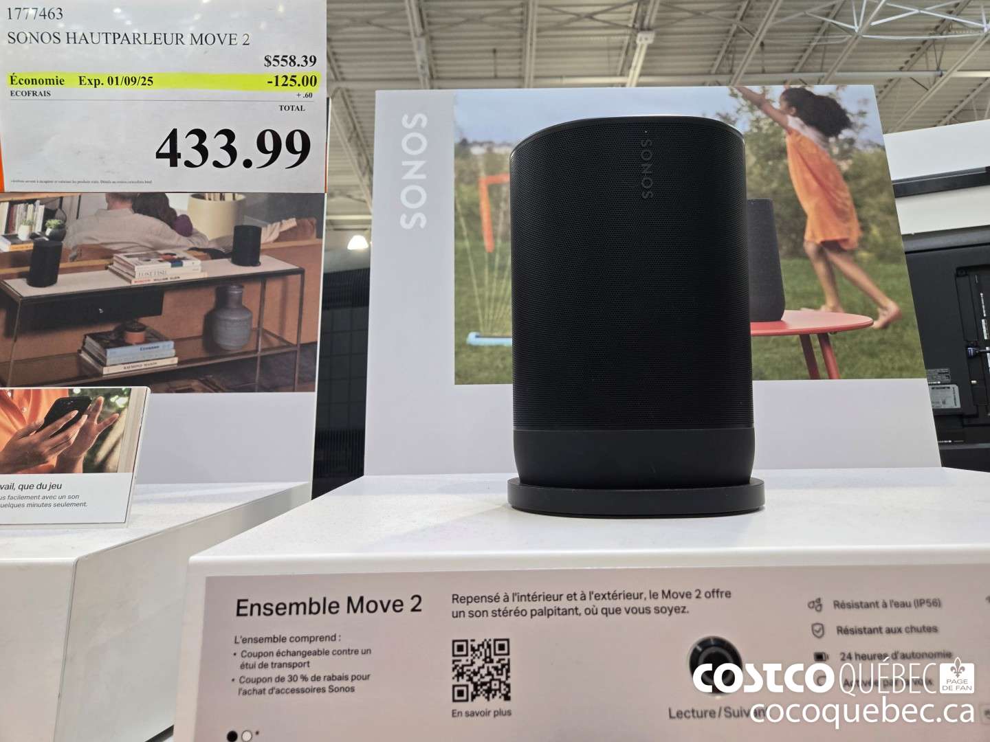 1777463 SONOS HAUTPARLEUR MOVE 2  ($125.00 INSTANT SAVINGS EXPIRES ON 2025-09-01) $433.99