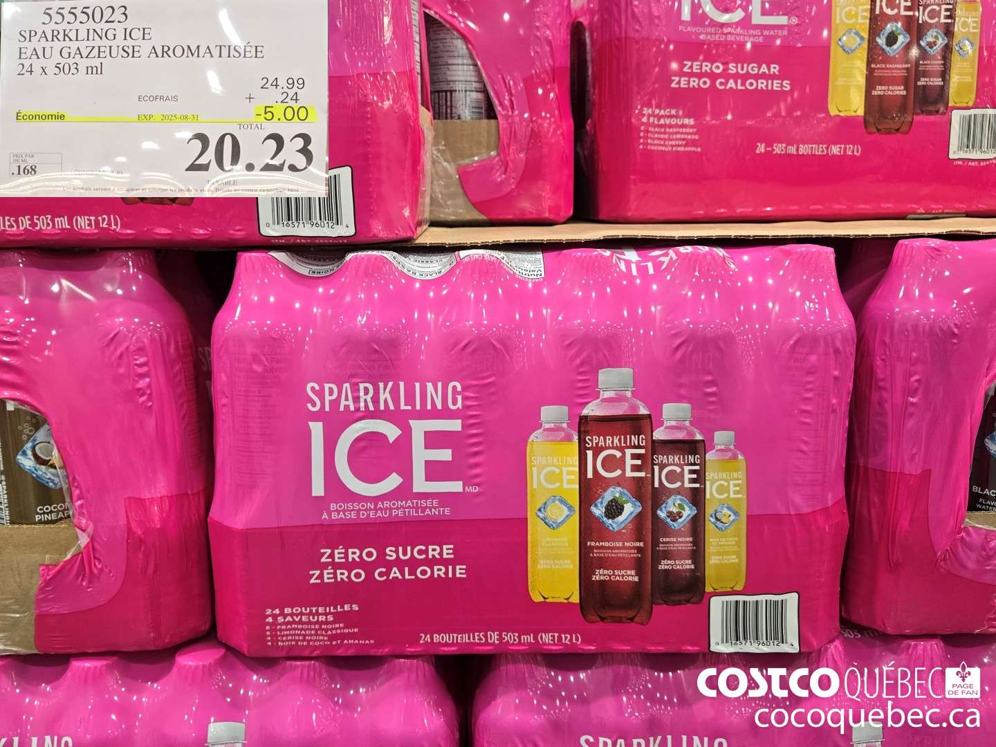 5555023 SPARKLING ICE EAU GAZEUSE AROMATISEE 24 x 503 ml  ($5.00 INSTANT SAVINGS EXPIRES ON 2025-08-31) $20.23