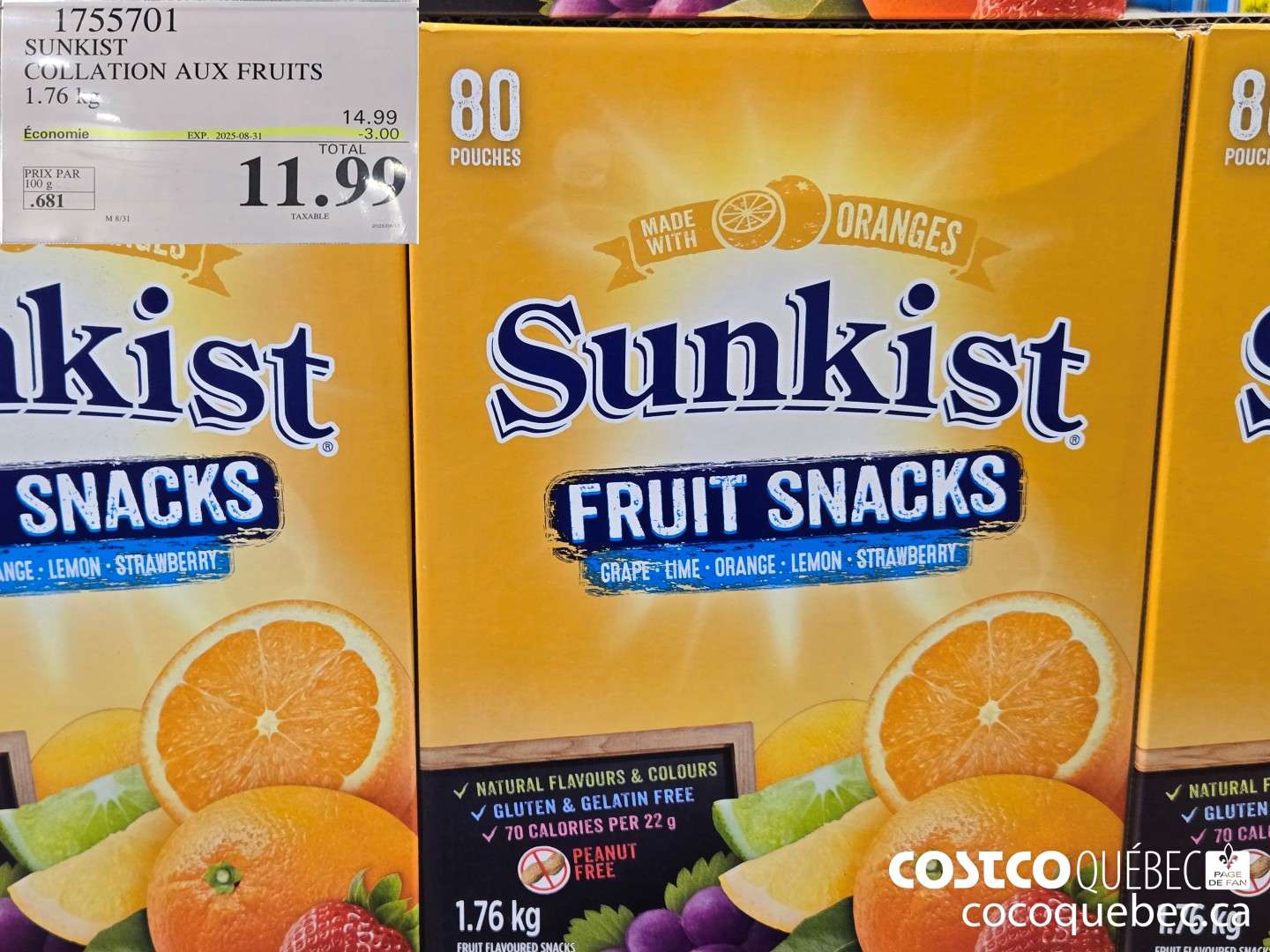 1755701 SUNKIST COLLATION AUX FRUITS  ($3.00 INSTANT SAVINGS EXPIRES ON 2025-08-31) $11.99