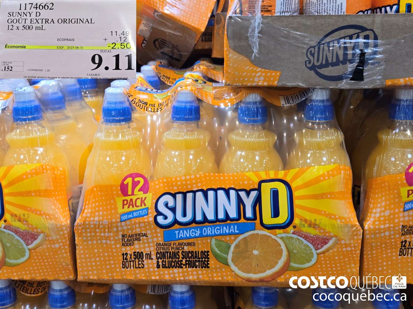 1174662 SUNNY D GOUT EXTRA ORIGINAL 12 x 500 mL  ($2.50 INSTANT SAVINGS EXPIRES ON 2025-08-31) $9.11