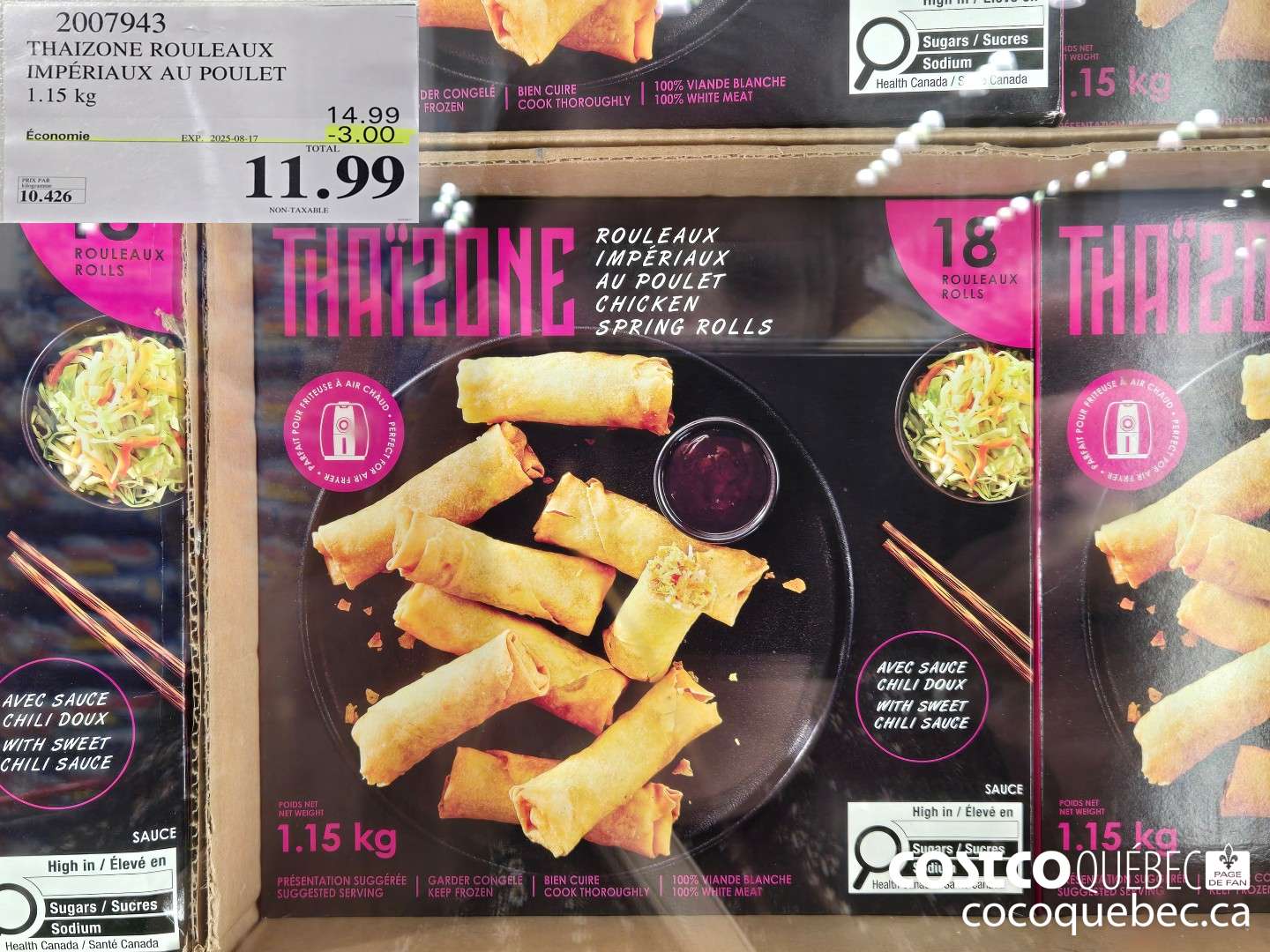2007943 THAIZONE ROULEAUX IMPERIAUX AU POULET  ($3.00 INSTANT SAVINGS EXPIRES ON 2025-08-17) $11.99