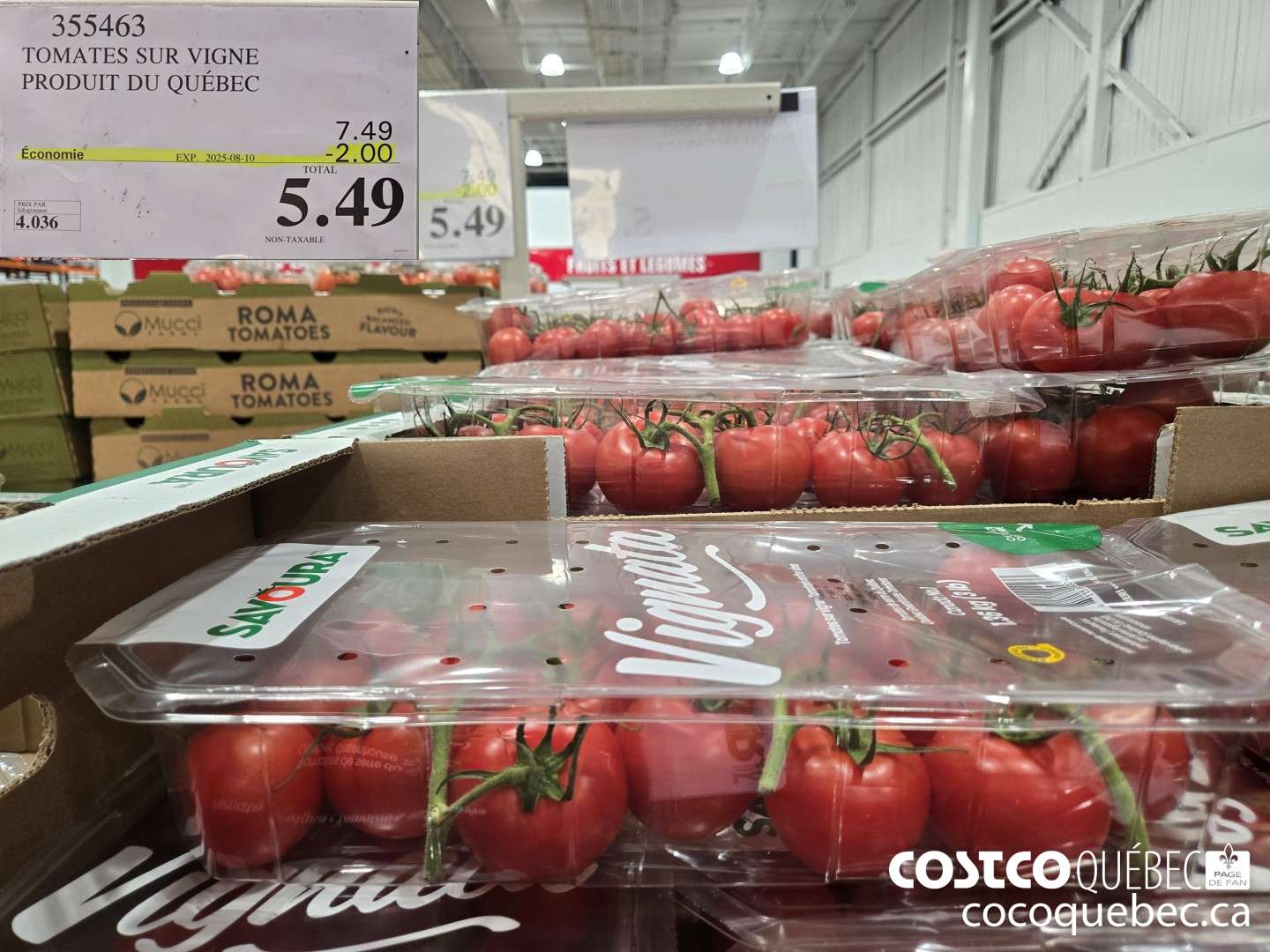 355463 TOMATES SUR VIGNE PRODUIT DU MEXIQUE  ($2.00 INSTANT SAVINGS EXPIRES ON 2025-08-10) $5.49