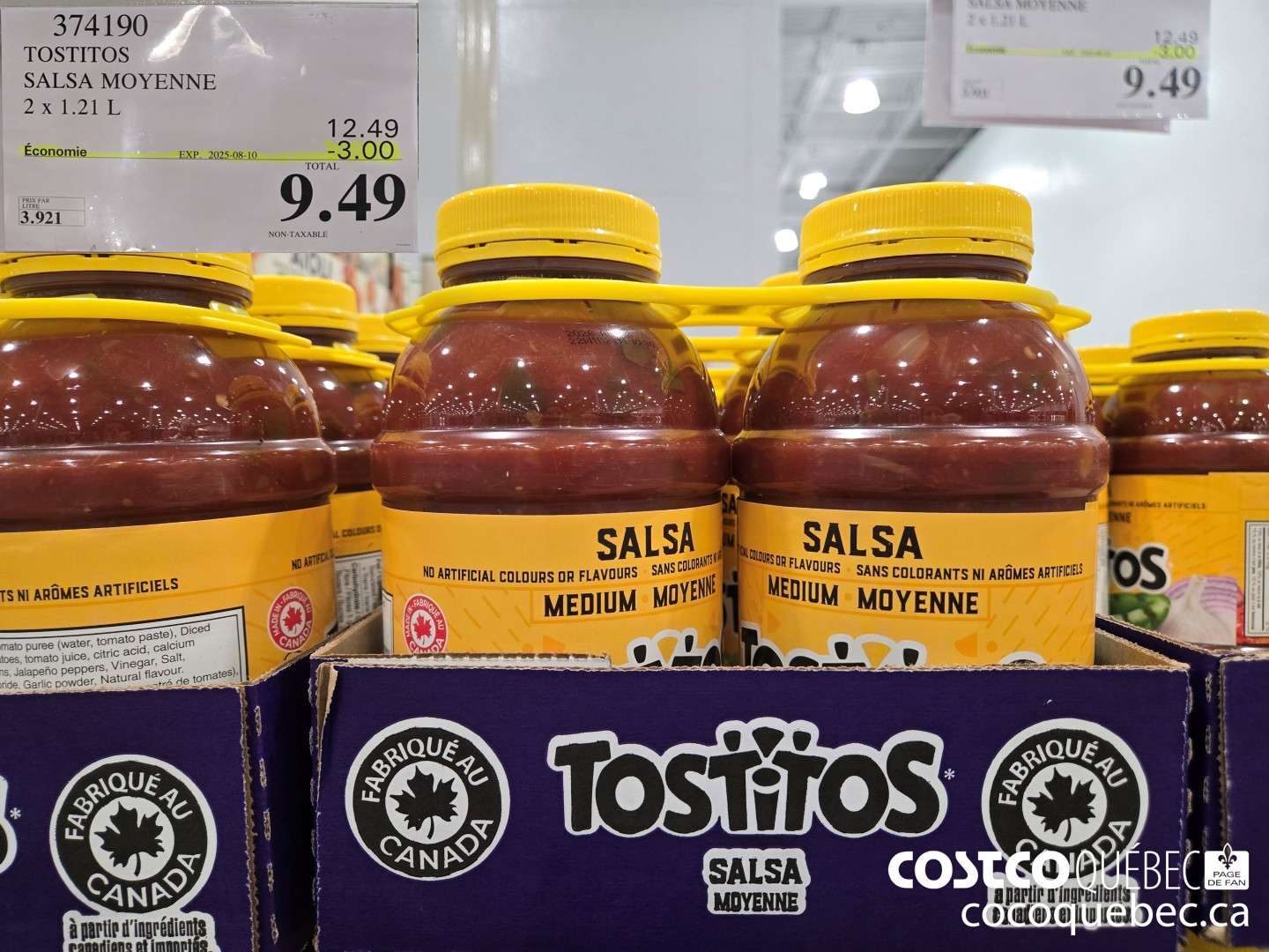 374190 TOSTITOS SALSA MOYENNE  ($3.00 INSTANT SAVINGS EXPIRES ON 2025-08-10) $9.49