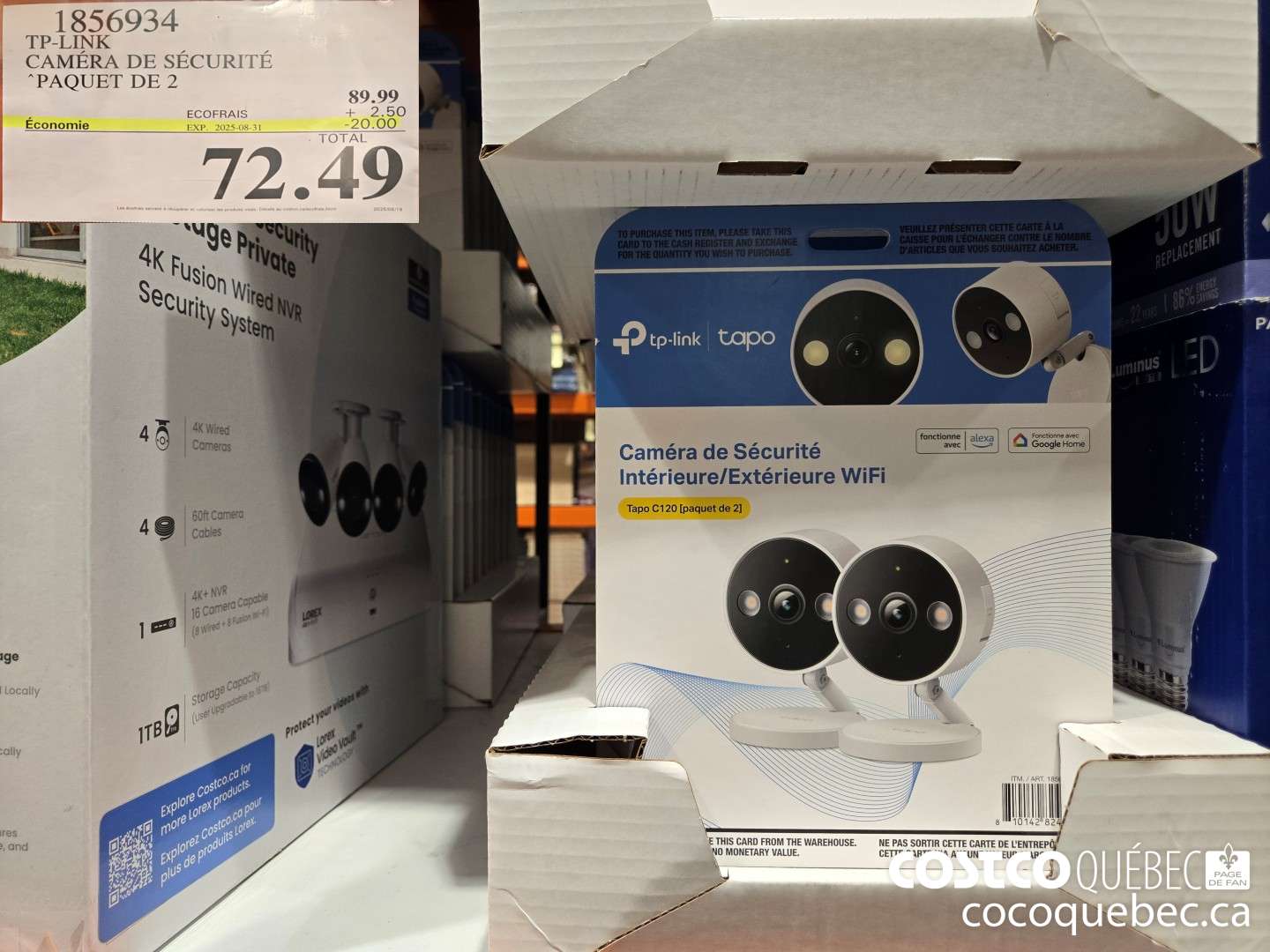 1856934 TP-LINK CAMERA DE SECURITE PAQUET DE 2  ($20.00 INSTANT SAVINGS EXPIRES ON 2025-08-31) $72.49