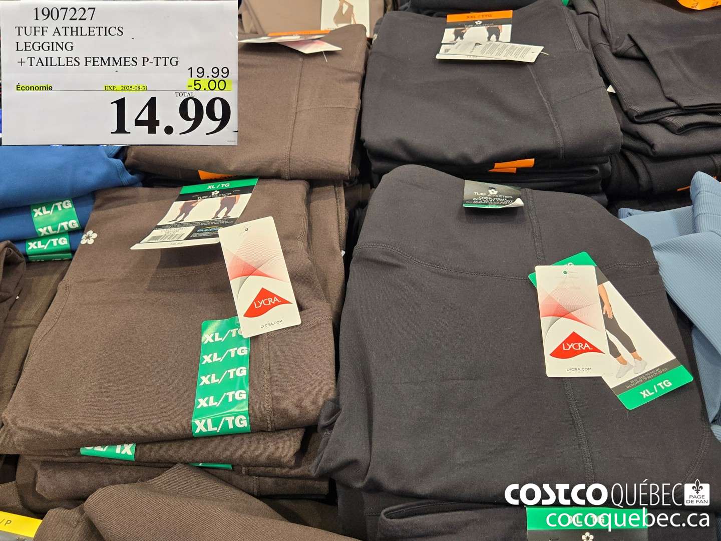 1907227 TUFF ATHLETICS _ LEGGING +TAILLES FEMMES P-TTG  ($5.00 INSTANT SAVINGS EXPIRES ON 2025-08-31) $14.99