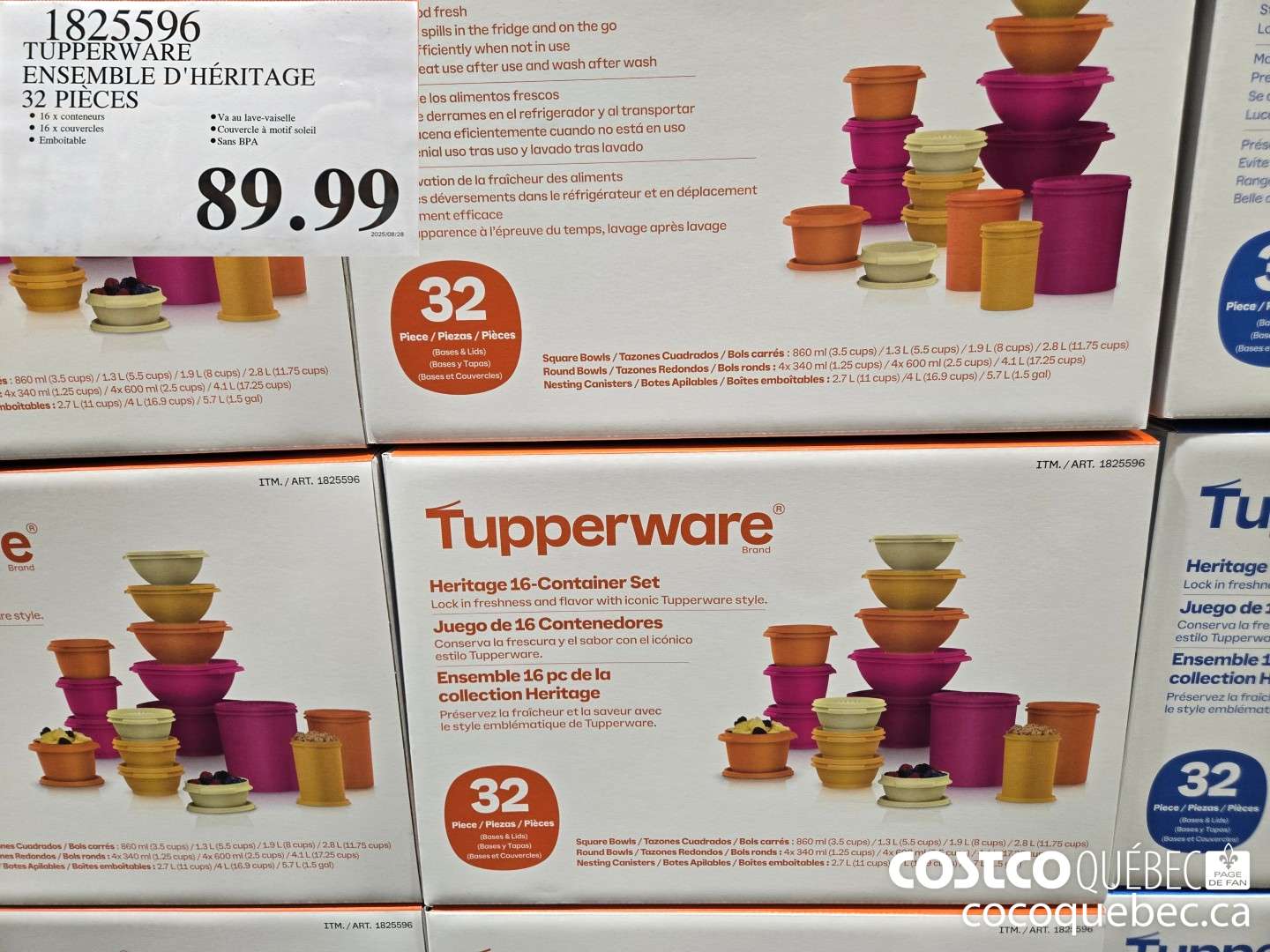 1825596 TUPPERWARE ENSEMBLE D'HERITAGE 32 PIECES  $89.99