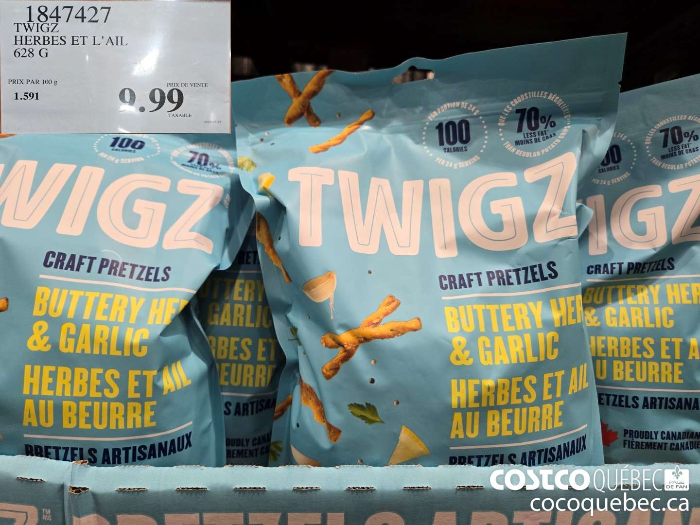 1847427 TWIGZ HERBES ET L'AIL 628 G  $9.99