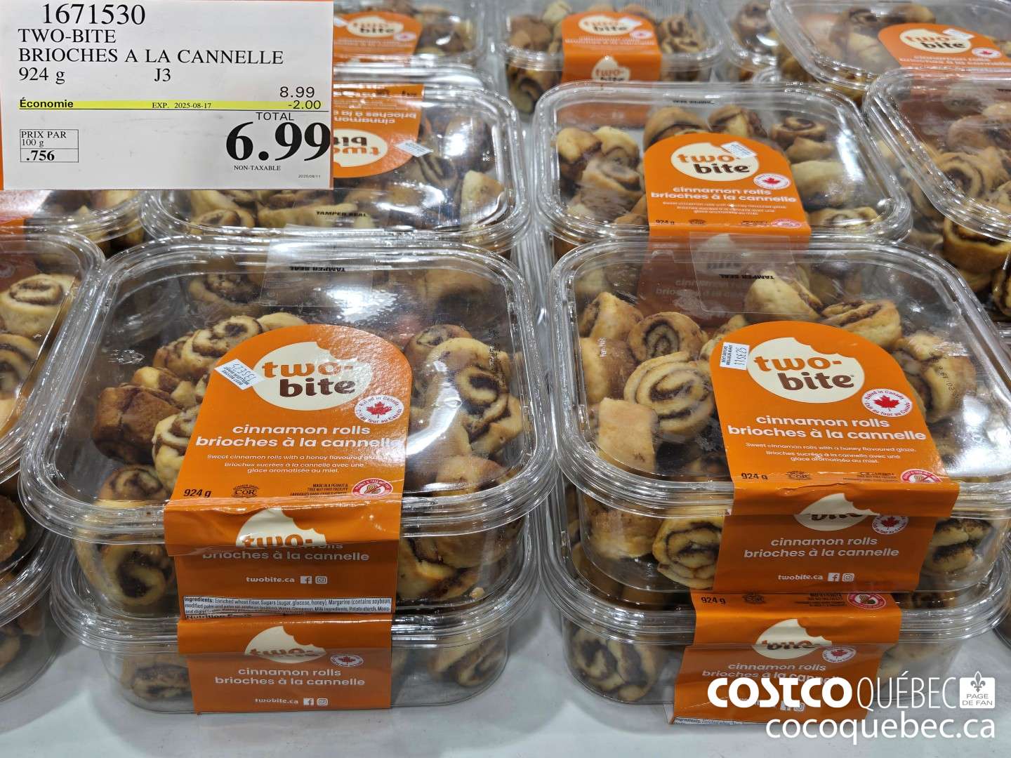 1671530 TWO-BITE BRIOCHES A LA CANNELLE  ($2.00 INSTANT SAVINGS EXPIRES ON 2025-08-17) $16.99