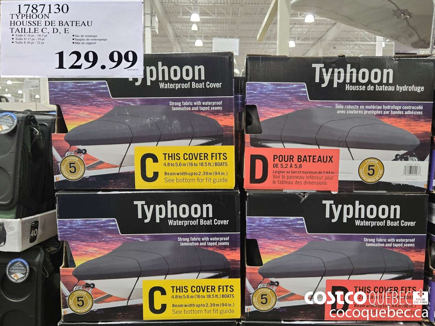 1787130 TYPHOON HOUSSE DE BATEAU TAILLE C, d, e  $129.99